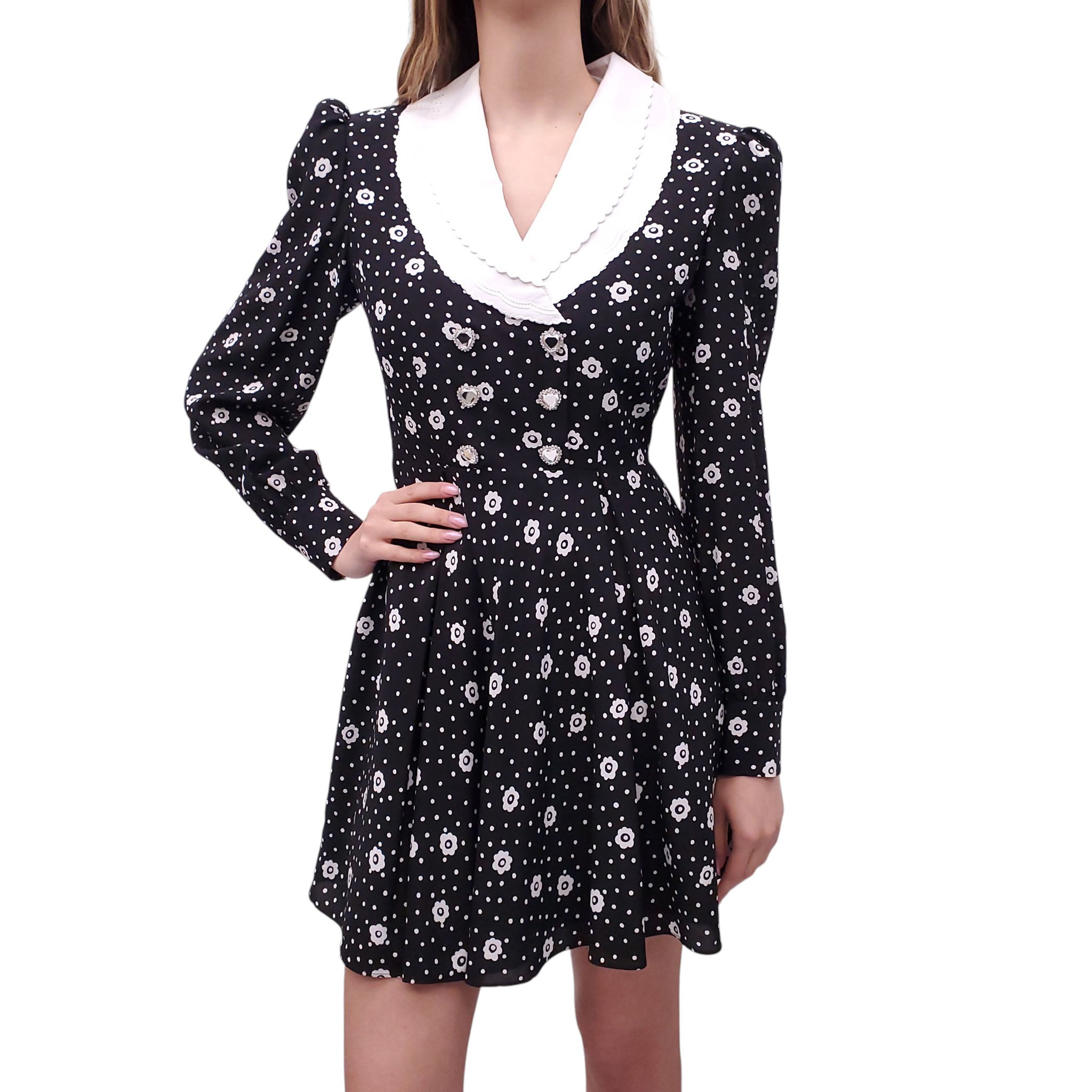 alessandra rich black polka dot dress ALESSANDRA RICH 'silk polka dot mini dress Black Alessandra Rich