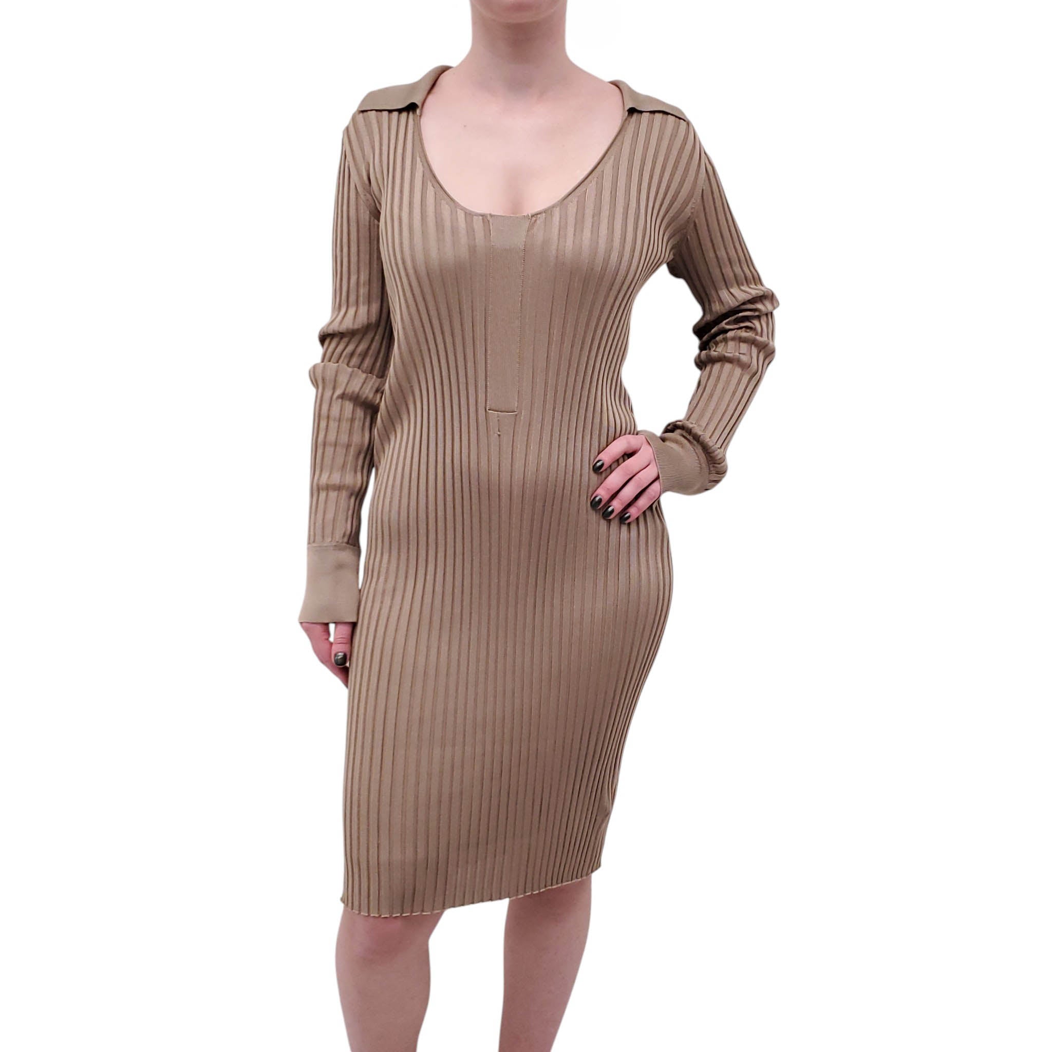 bottega veneta ribbed dress Bottega Veneta Pre-Owned 2020 ribbed-knit Sleeveless Dress | Blue