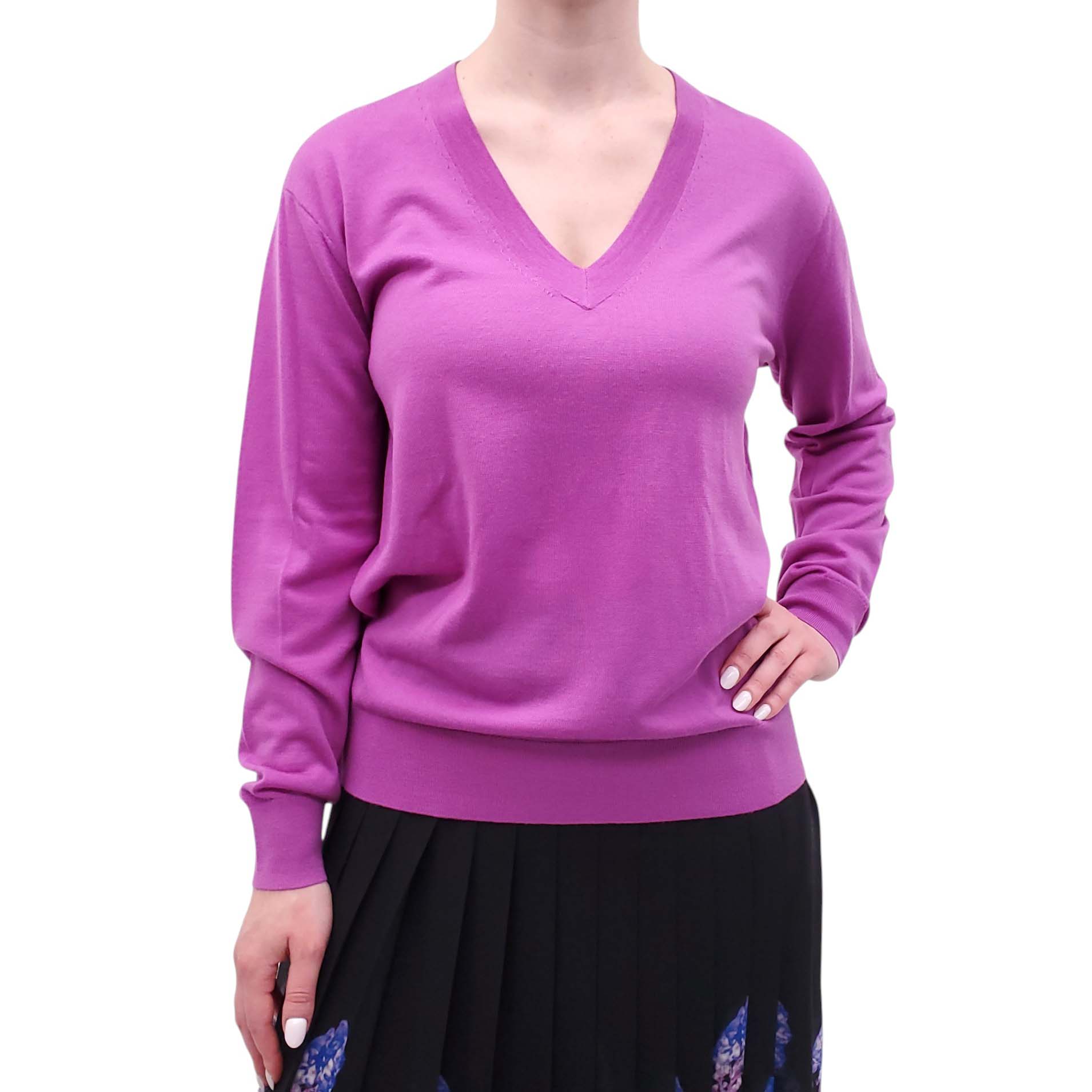DRIES VAN NOTEN PURPLE MERINO WOOL SWEATER - SIZE XS – Rewind Couture