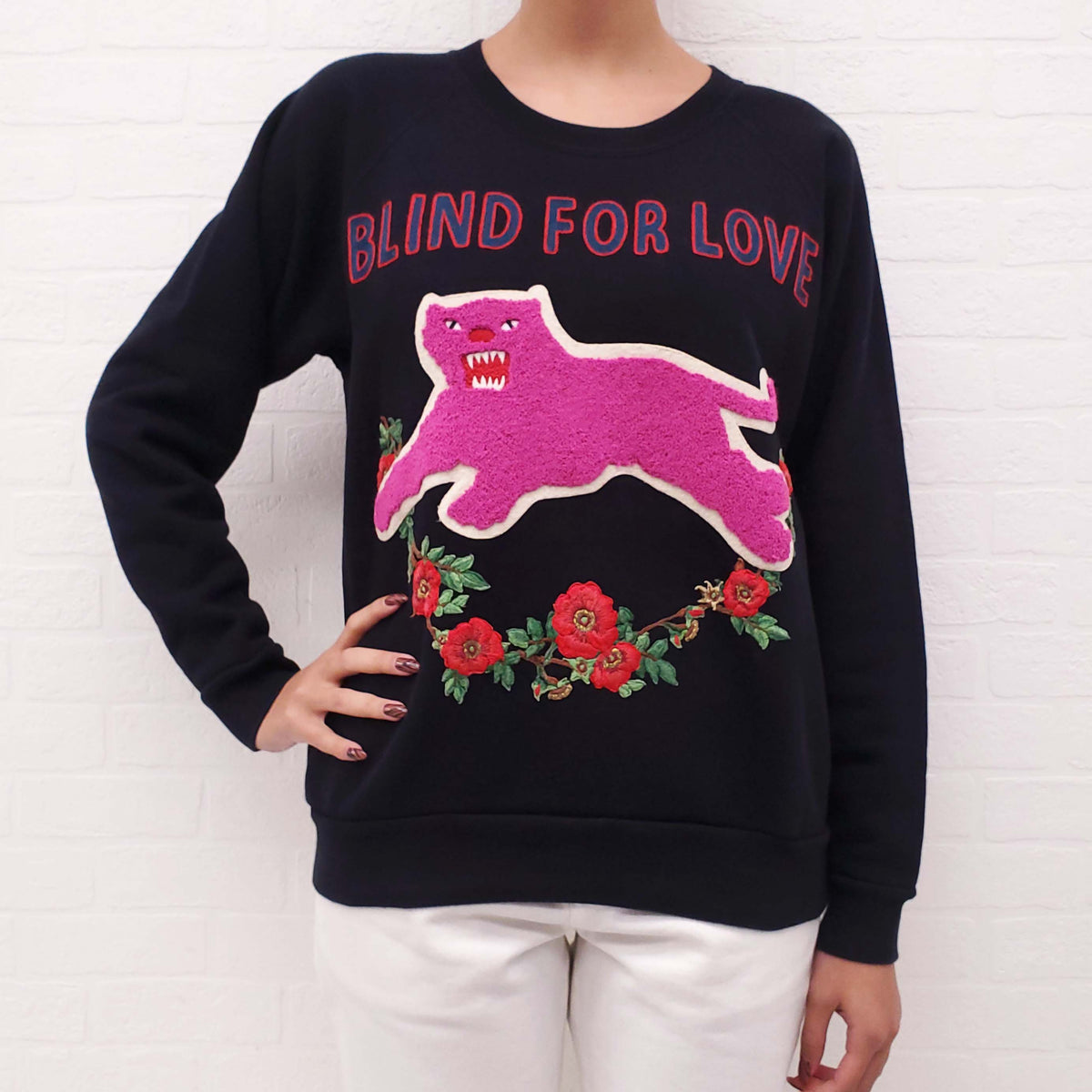 激安！GUCCI ピンク トレーナー BLIND FOR LOVE New Gucci Ace “Blind For Love” Sneakers Gucci Size 38/8 US