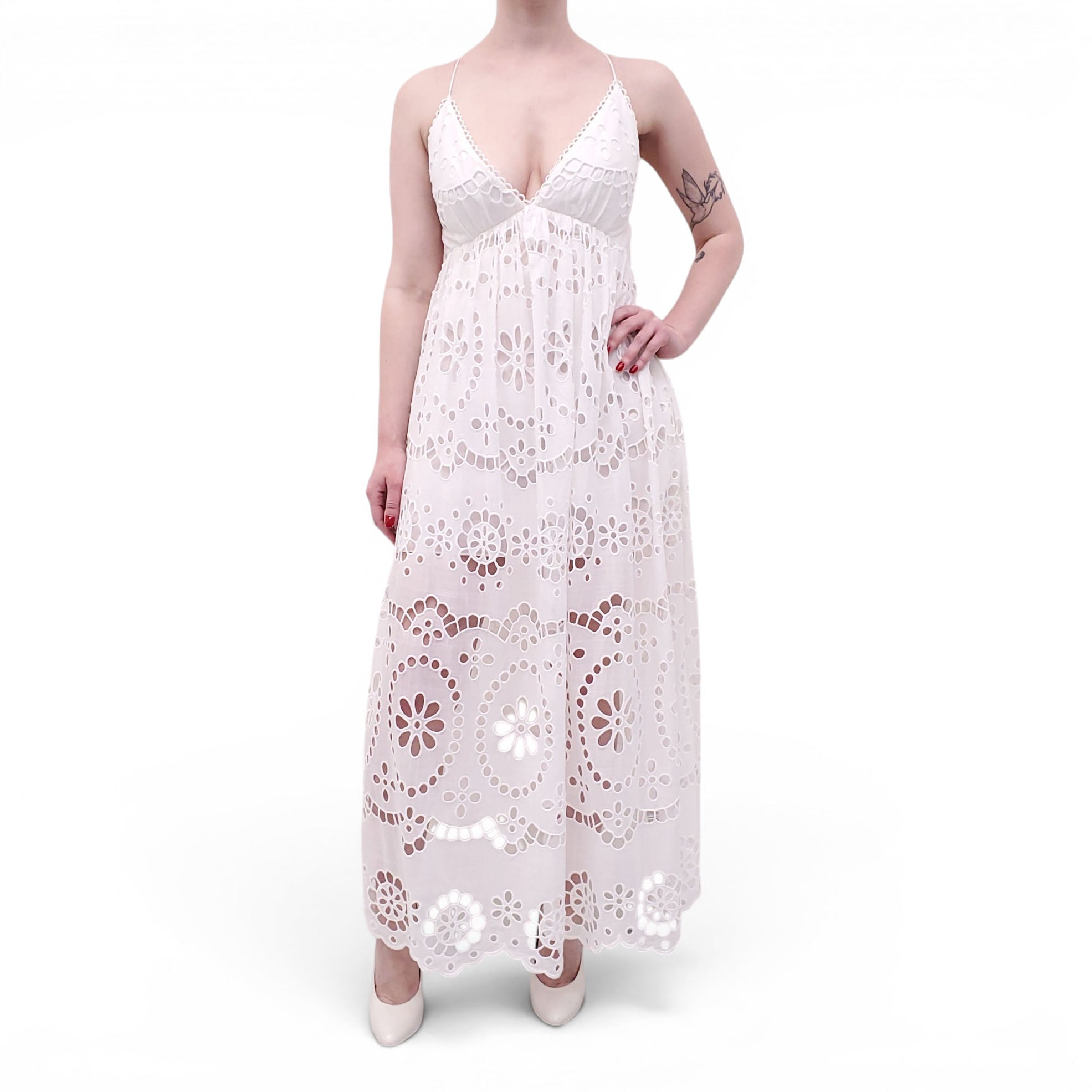 ZIMMERMANN WHITE EYELET MAXI DRESS