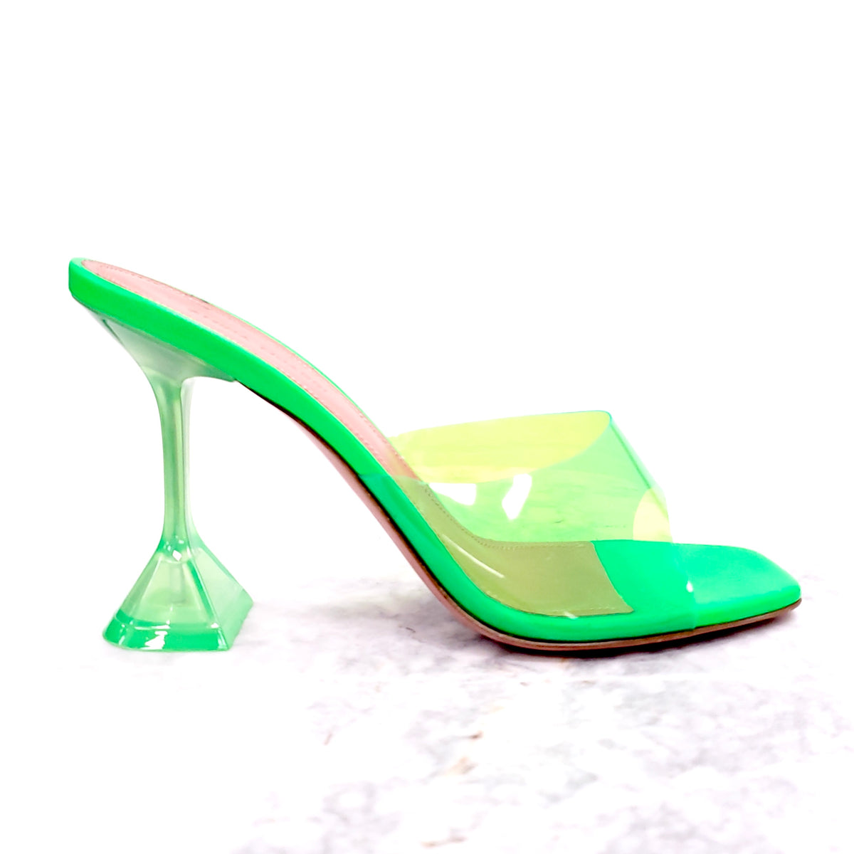 Neon green sales perspex heels