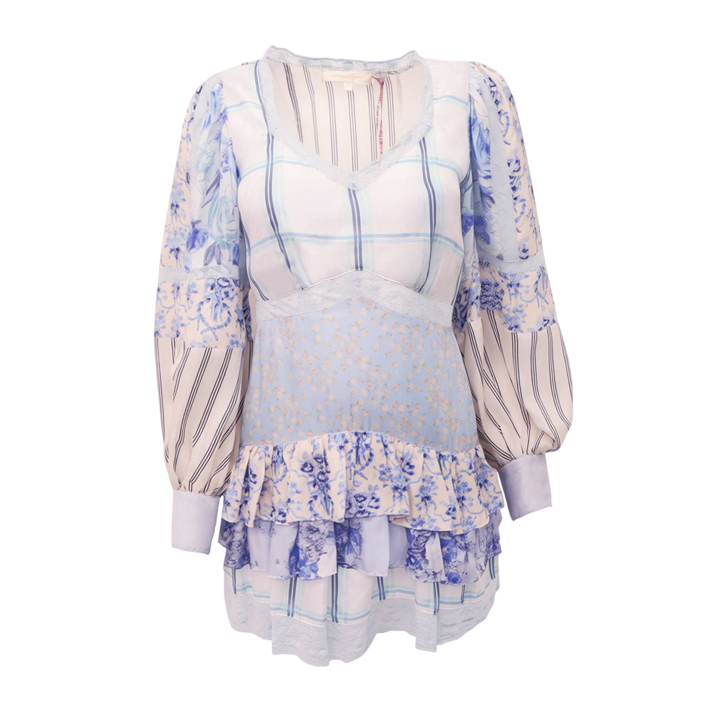 LOVESHACKFANCY 'SIENNE DRESS' IN 'OCEAN SPRAY MIST PRINT MIX' - SIZE 2