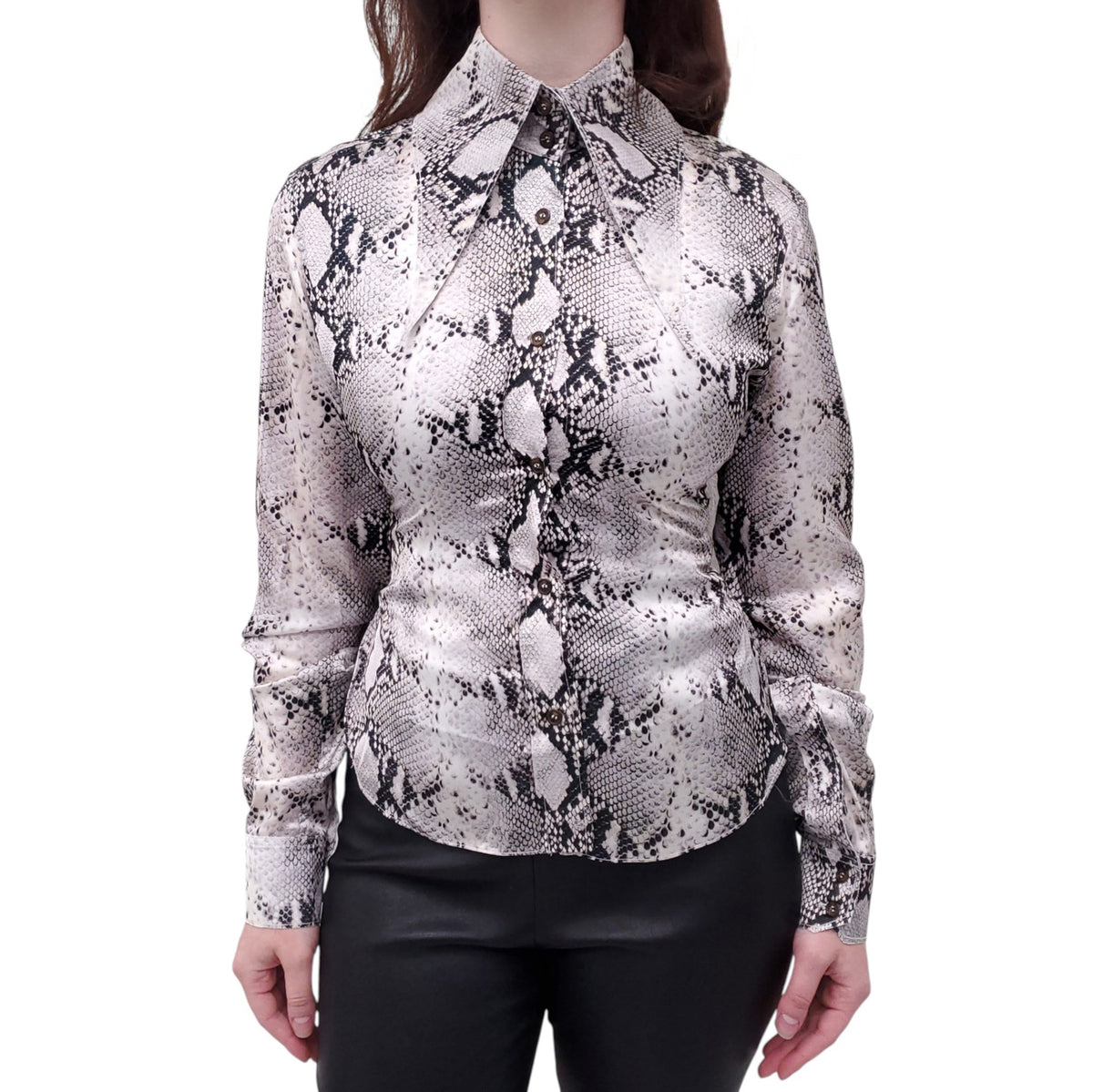 16 ARLINGTON SNAKESKIN BLOUSE - SIZE 6