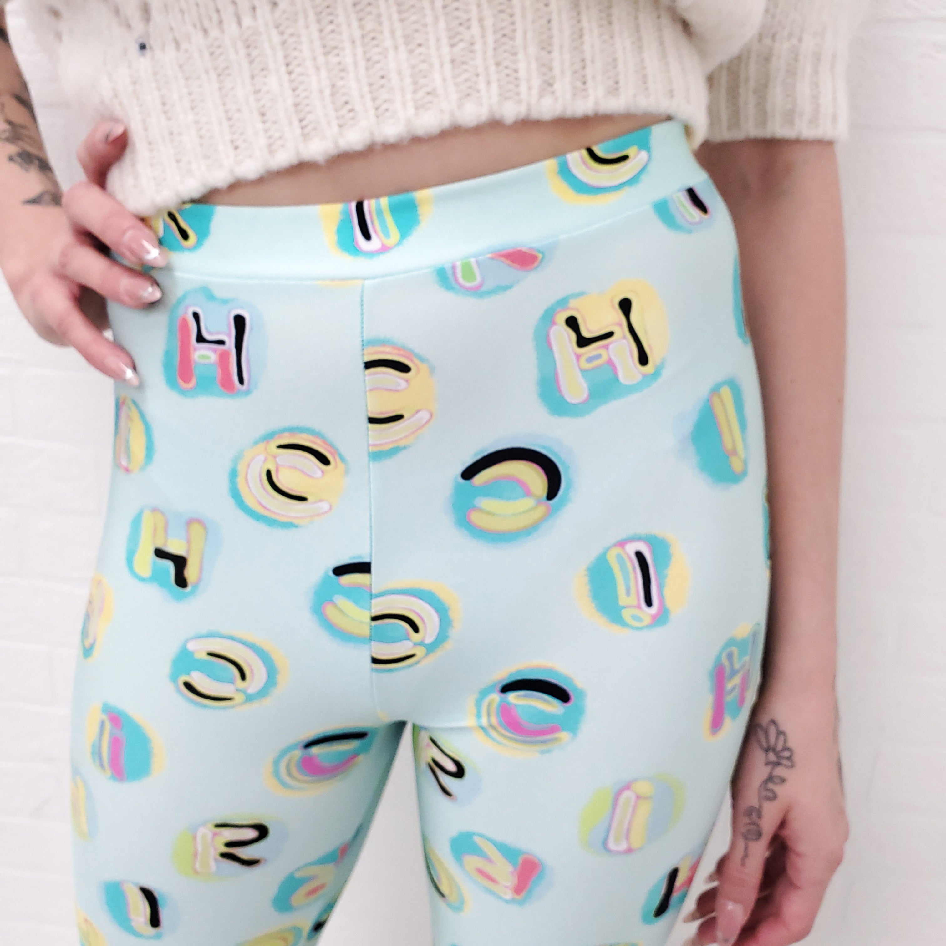 ALESSANDRA RICH GRAPHIC LEGGINGS - SIZE 38