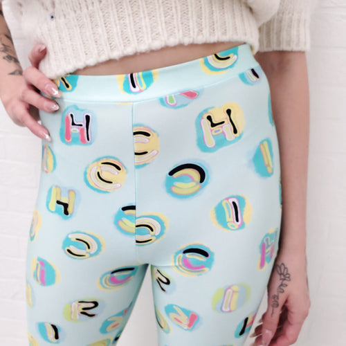 ALESSANDRA RICH GRAPHIC LEGGINGS - SIZE 38