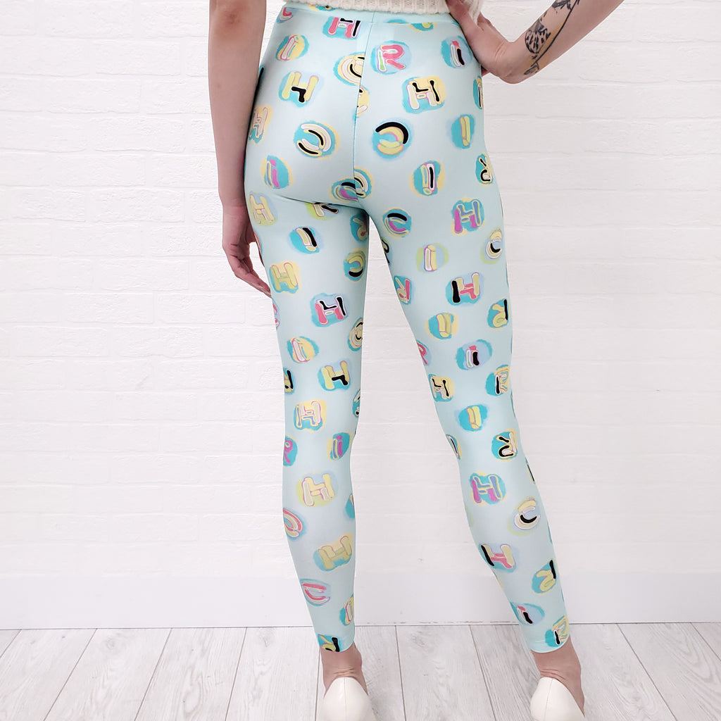 ALESSANDRA RICH GRAPHIC LEGGINGS - SIZE 38