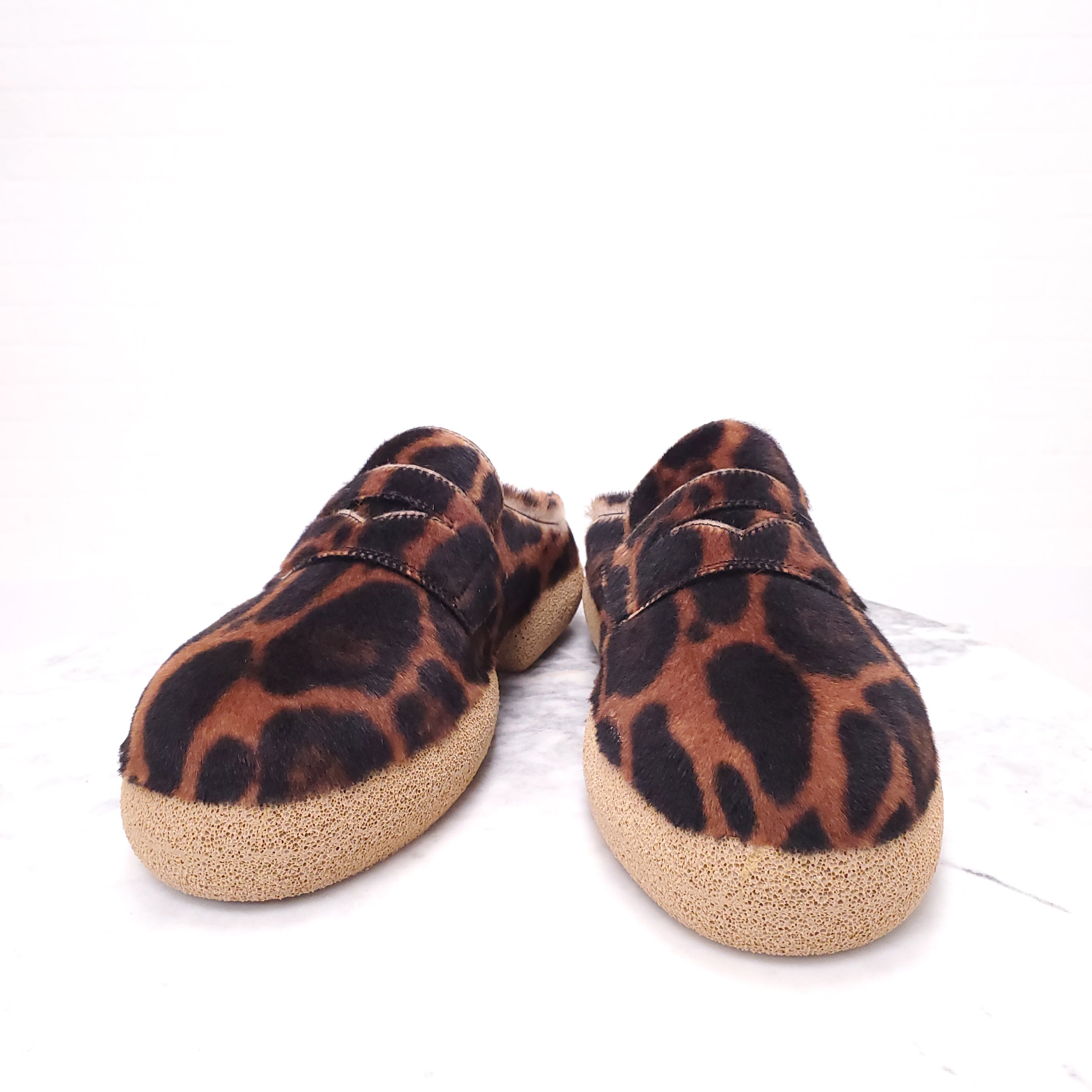DRIES VAN NOTEN LEOPARD PRINT MOHAIR CLOGS - SIZE 41