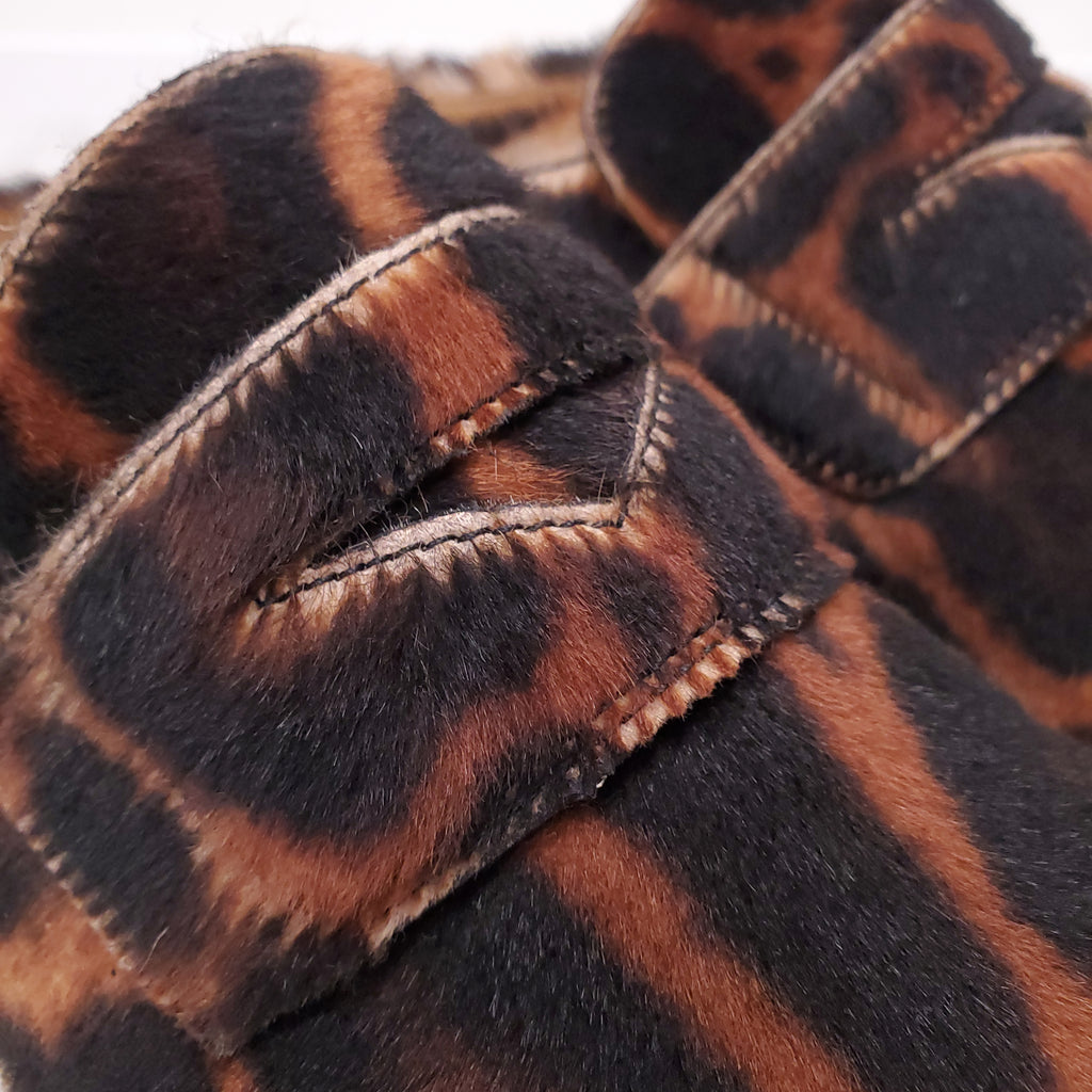 DRIES VAN NOTEN LEOPARD PRINT MOHAIR CLOGS - SIZE 41