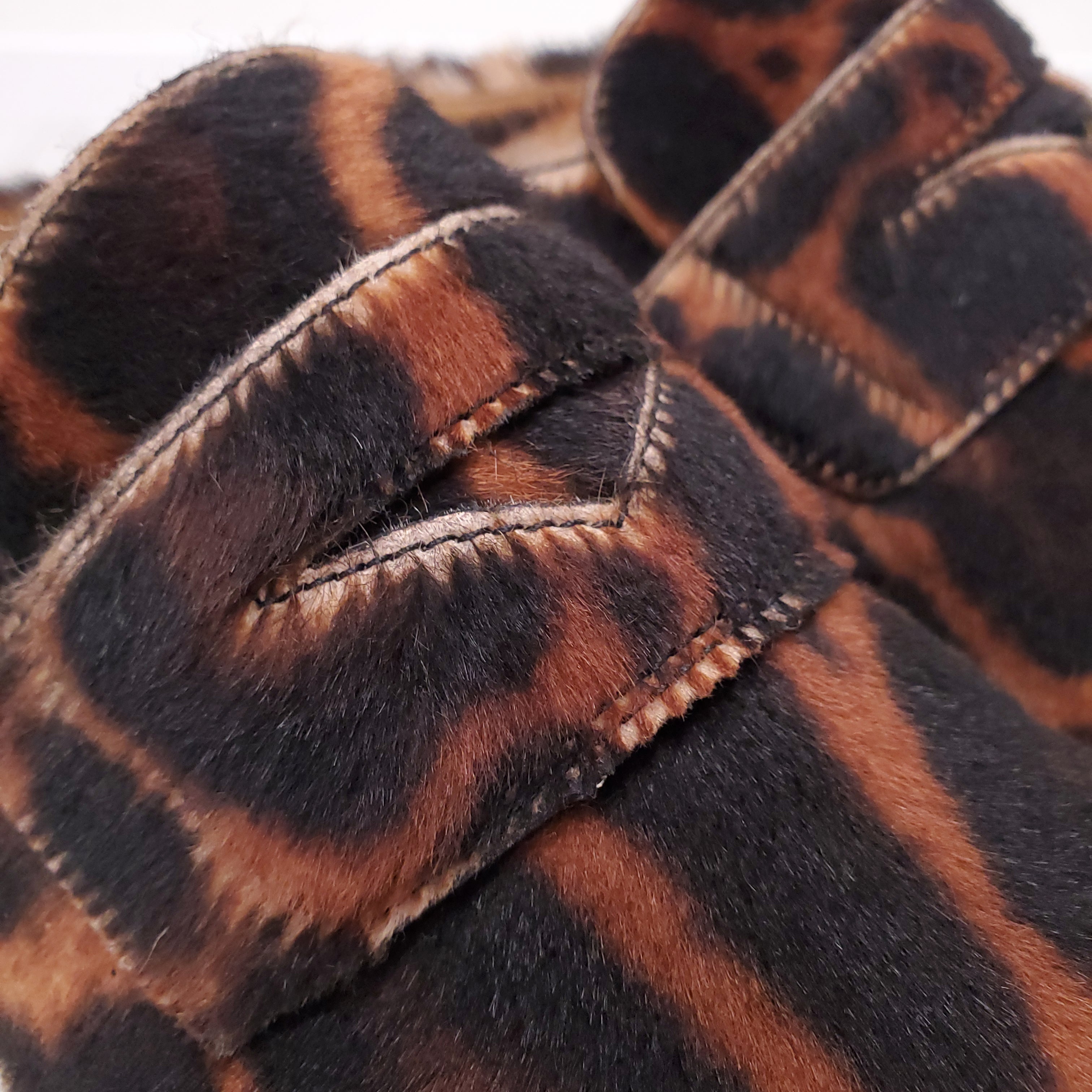 DRIES VAN NOTEN LEOPARD PRINT MOHAIR CLOGS - SIZE 41