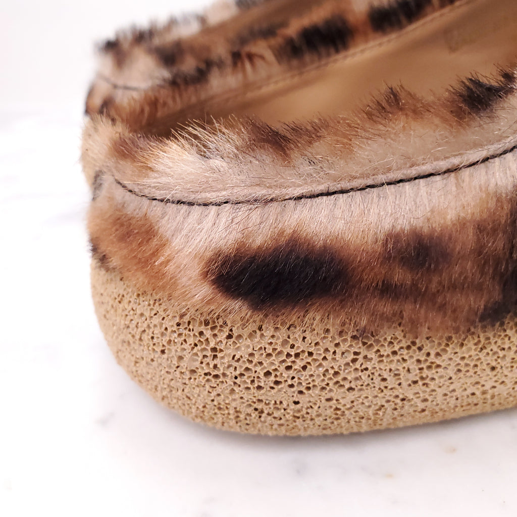 DRIES VAN NOTEN LEOPARD PRINT MOHAIR CLOGS - SIZE 41
