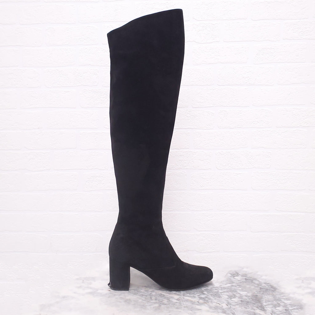 SAINT LAURENT BLACK KNEE BOOTS - SIZE 38.5