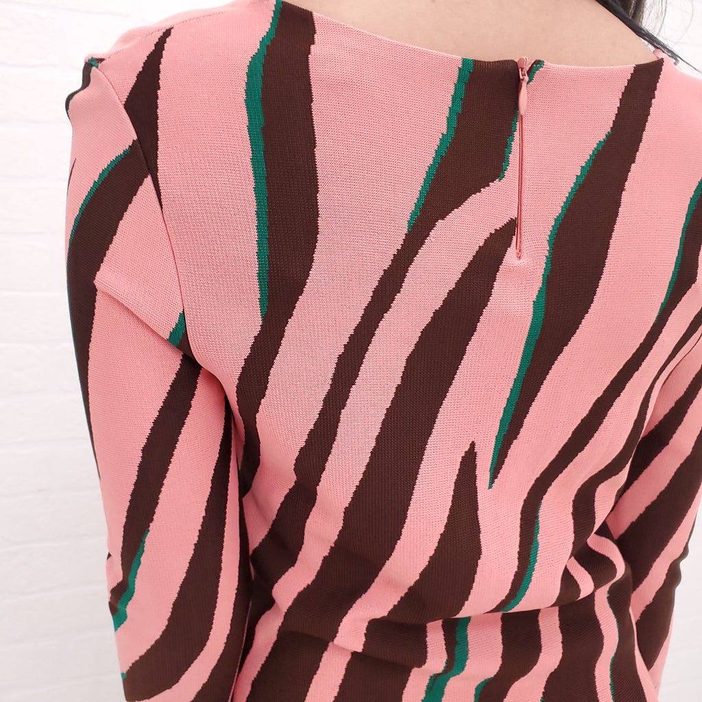 CHRISTIAN DIOR MULTI-COLOUR KNIT DRESS - SIZE 38