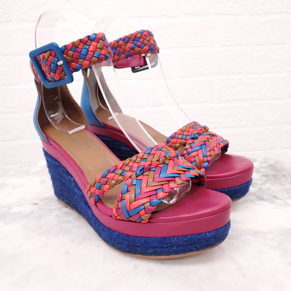 HERMÈS WOVEN PLATFORM SANDALS - SIZE 36