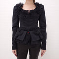 DOLCE & GABBANA BLACK JACKET WITH BOWS - SIZE 38