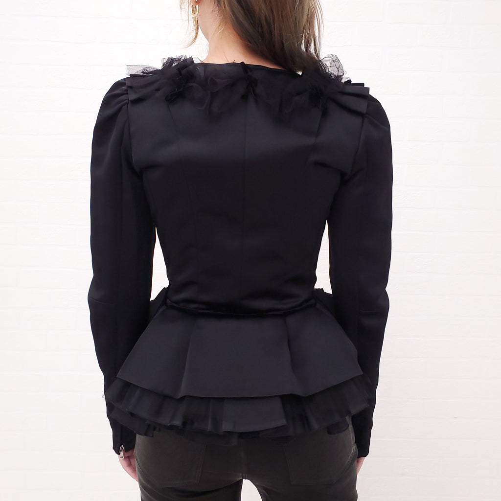 DOLCE & GABBANA BLACK JACKET WITH BOWS - SIZE 38