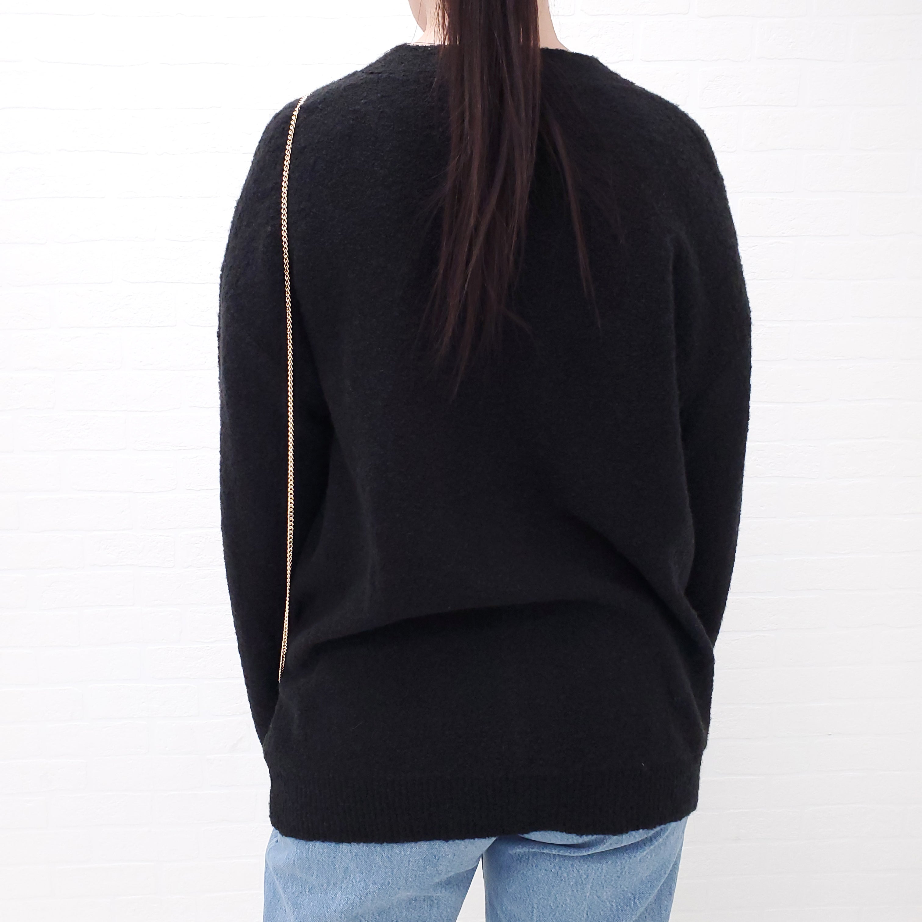 MOSCHINO BLACK CARDIGAN WITH COIN PURSE- SIZE 42