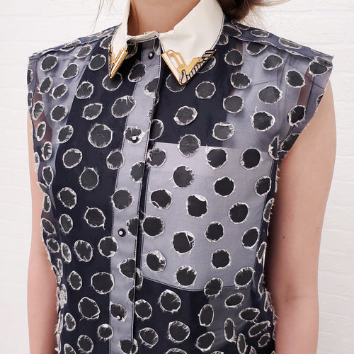 BALENCIAGA NICHOLAS GHESQUIERE 2011 RUNWAY BLOUSE - SIZE 38