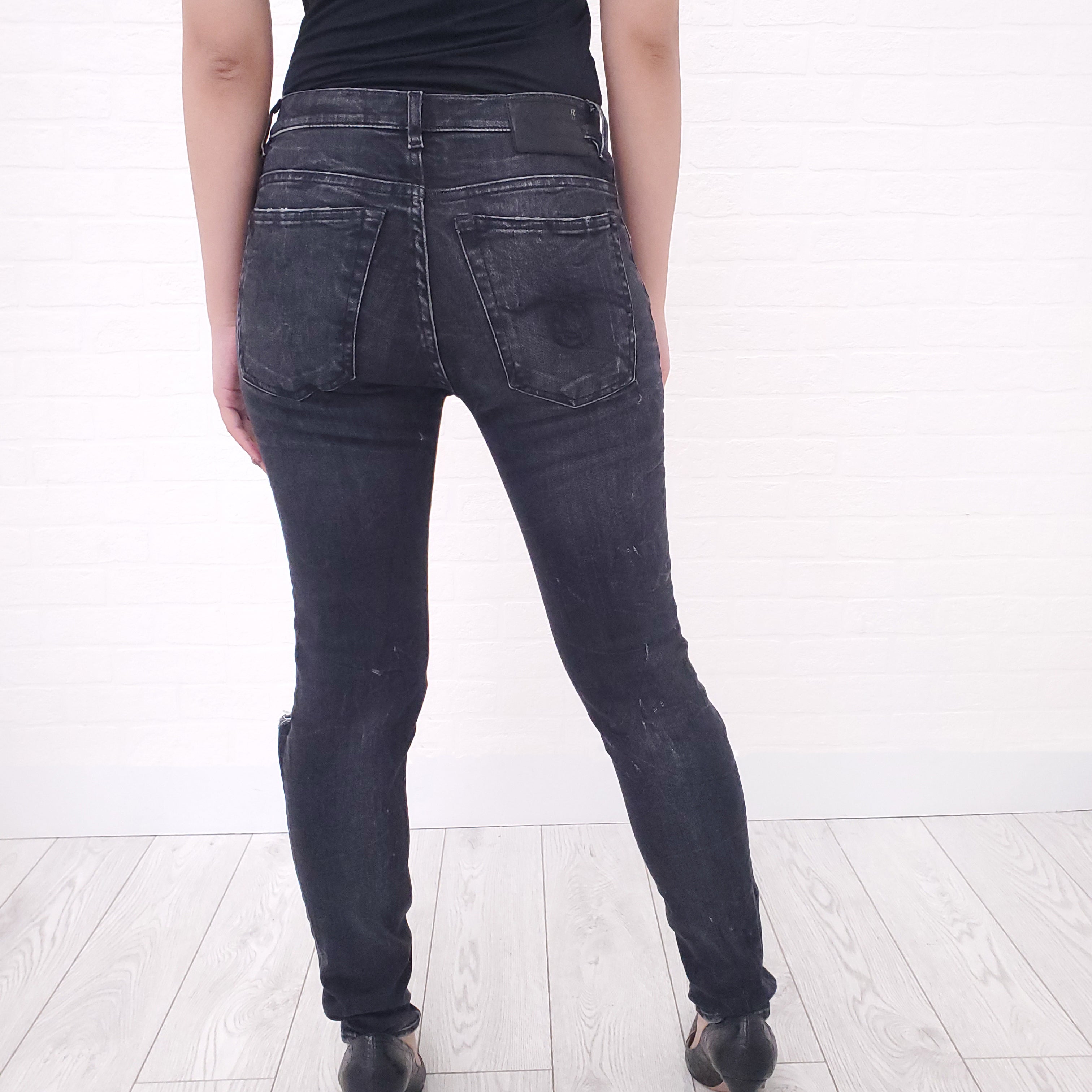 R13 BLACK DENIM JEANS - SIZE 28