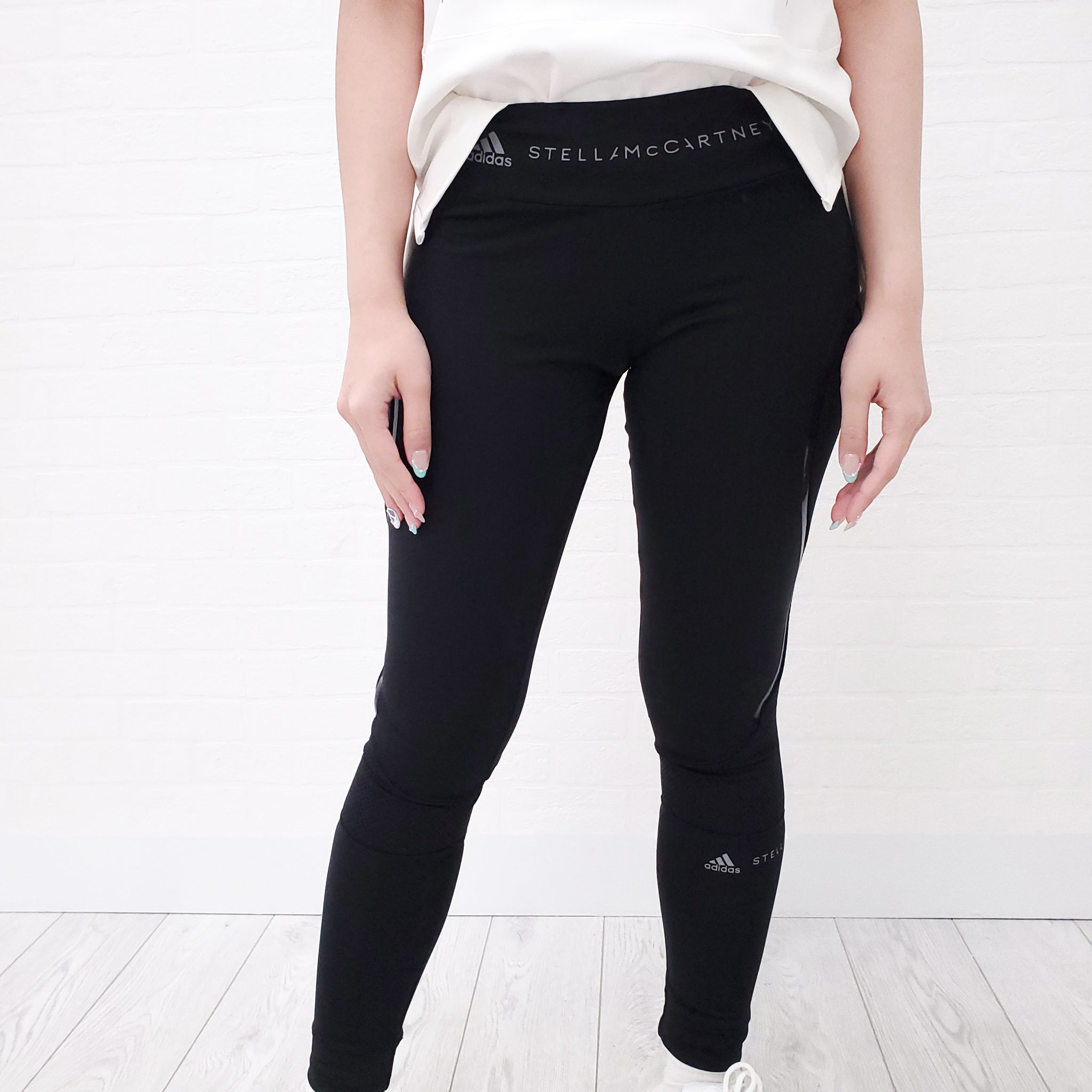 STELLA MCCARTNEY X ADIDAS BLACK RUN CLIMAHEAT LEGGINGS SIZE S