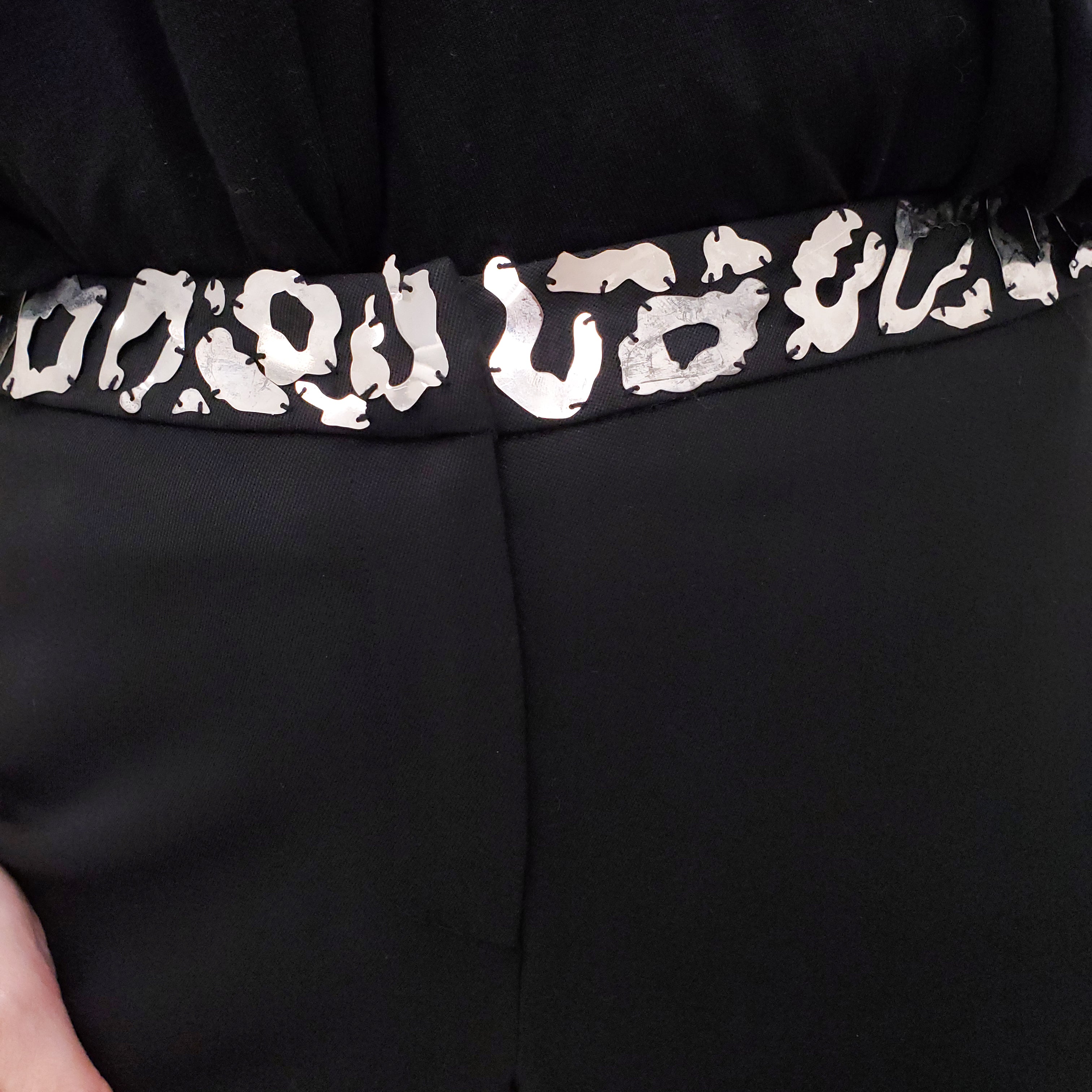 GIANNI VERSACE BLACK PANTS WITH LEOPARD HARDWARE - SIZE 42