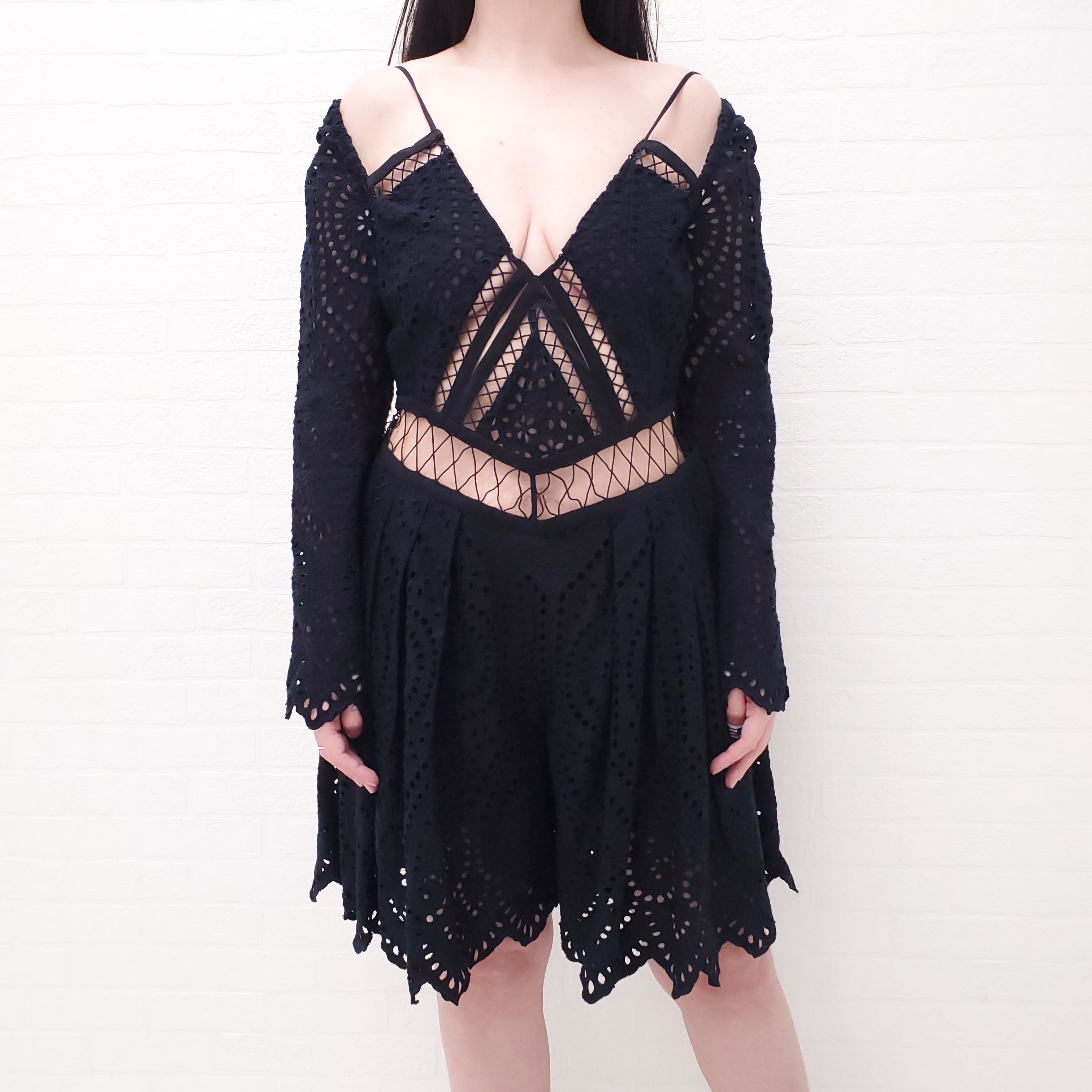 ZIMMERMANN EYELET CUTOUT DETAIL ROMPER - SIZE 3/L