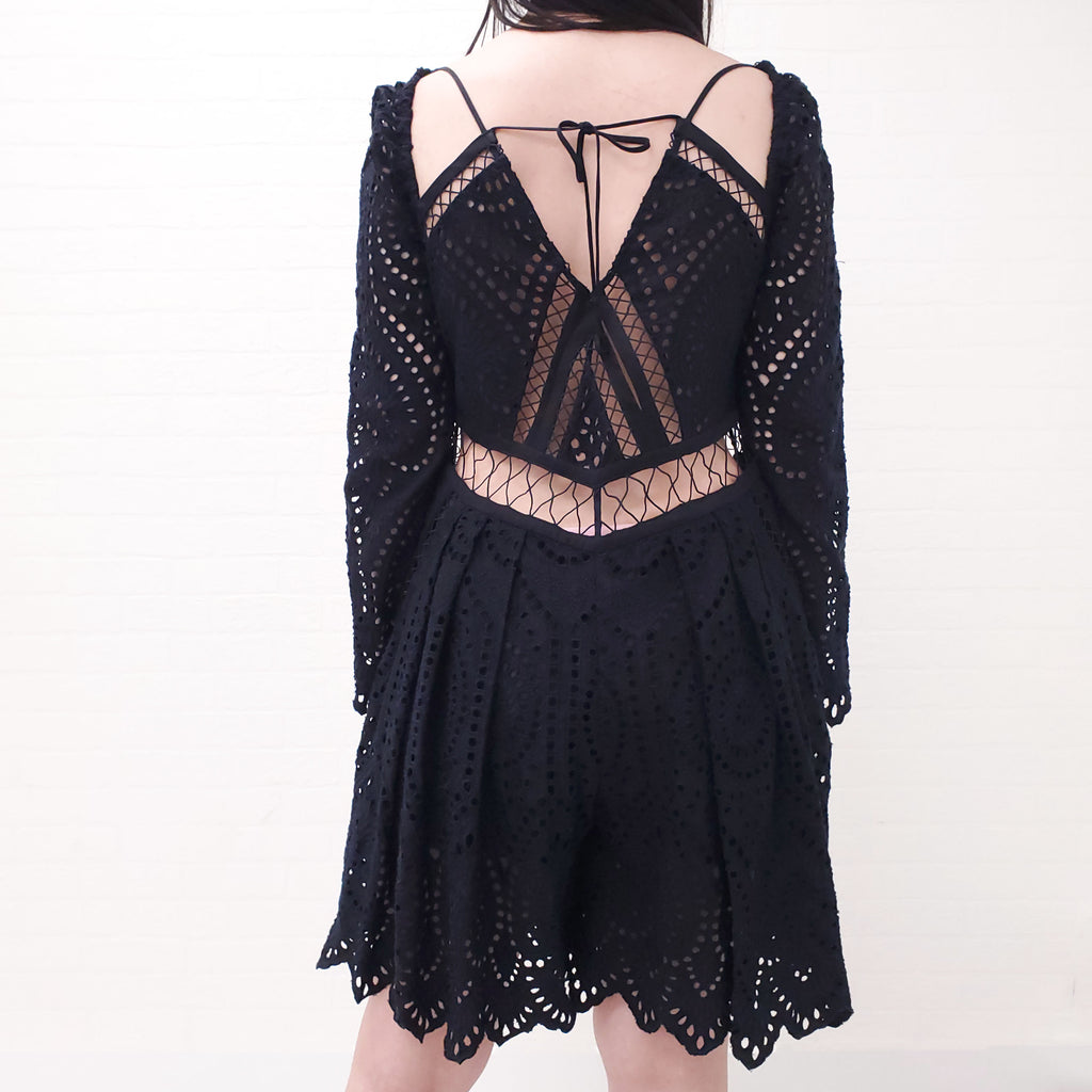 ZIMMERMANN EYELET CUTOUT DETAIL ROMPER - SIZE 3/L