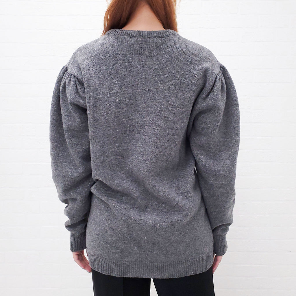 ALESSANDRA RICH ARGYLE SWEATER WITH ROSE DETAILS - SIZE 36