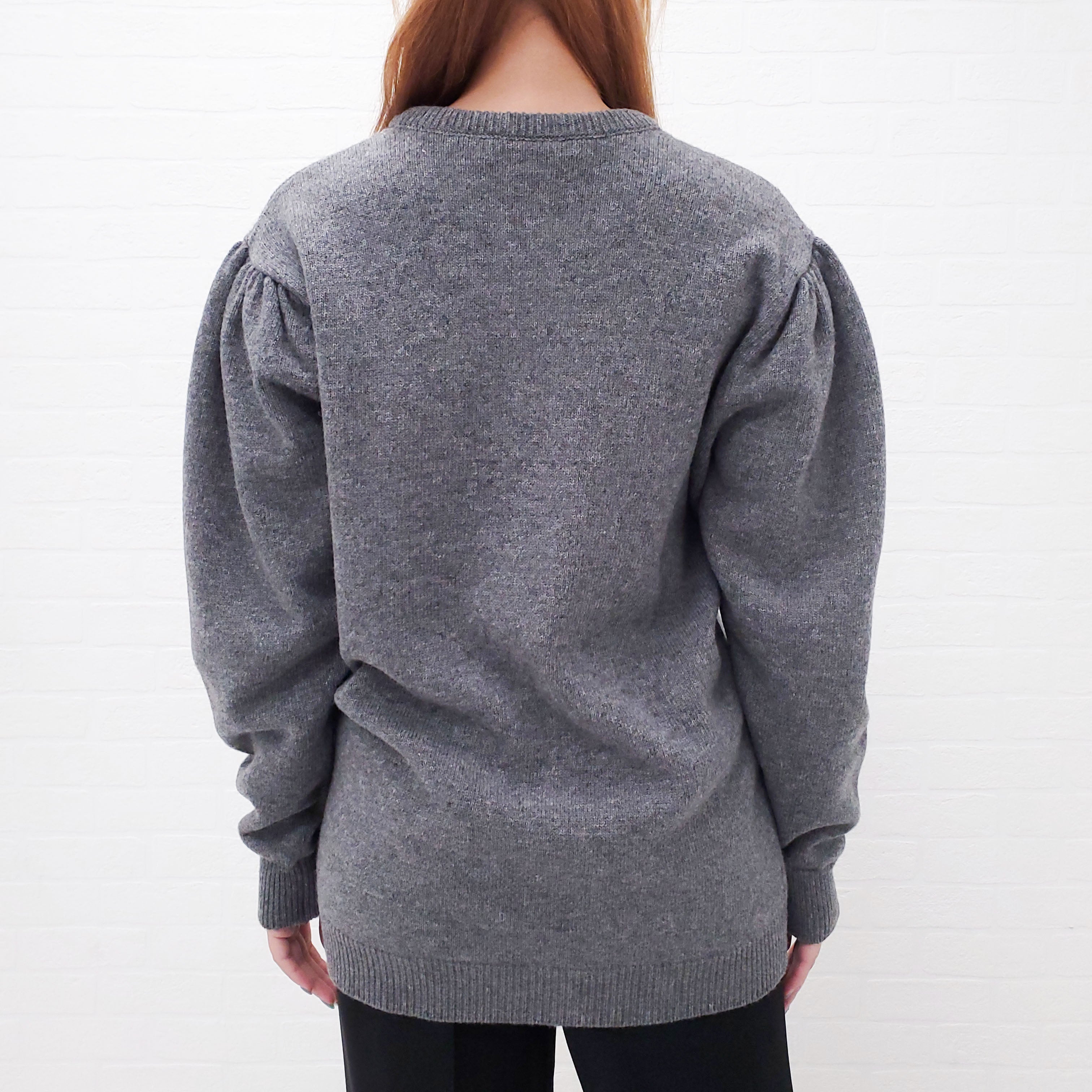 ALESSANDRA RICH ARGYLE SWEATER WITH ROSE DETAILS - SIZE 36