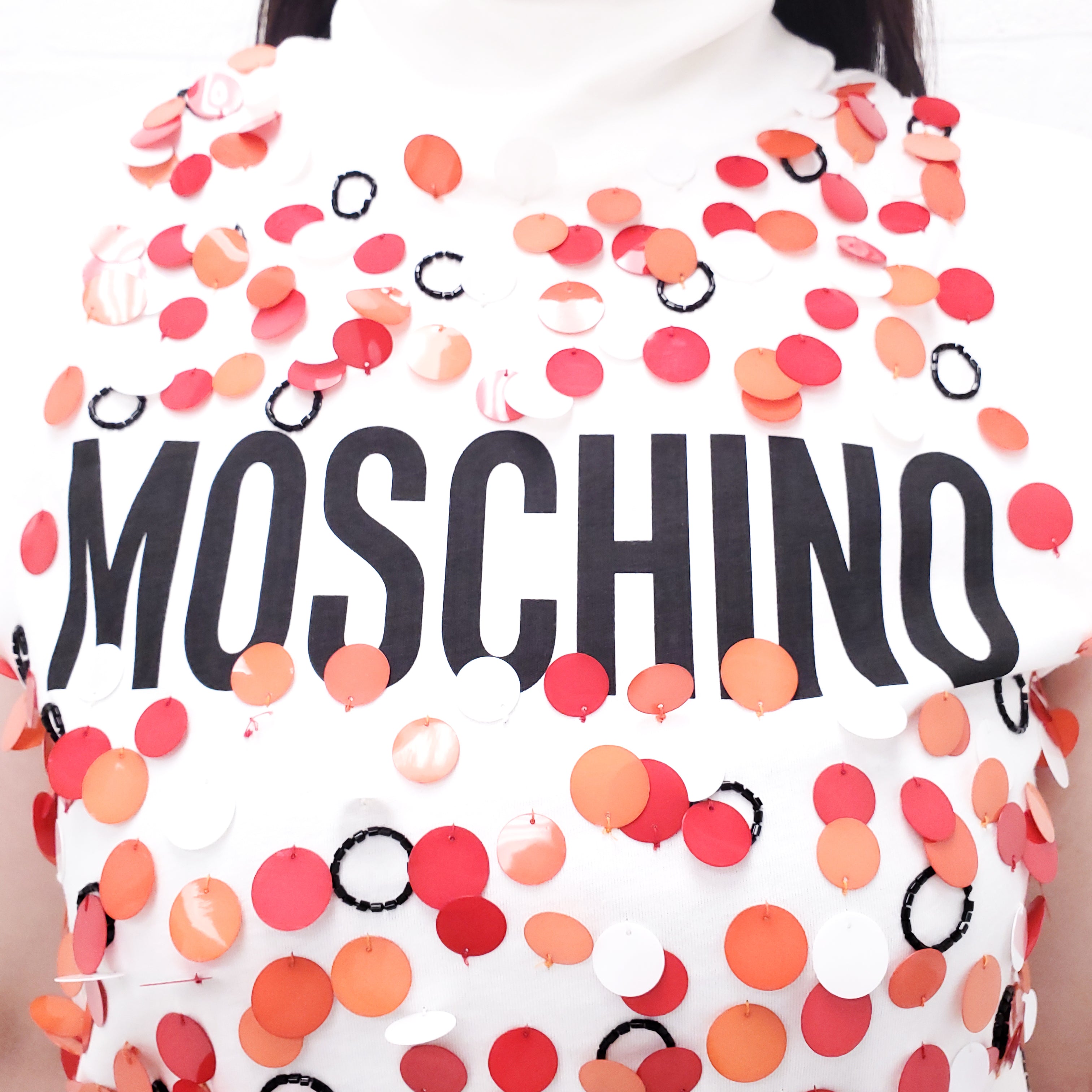 MOSCHINO SEQUIN LOGO TOP - SIZE 42