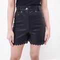 STELLA MCCARTNEY BLACK VEGAN LEATHER SHORTS - SIZE S