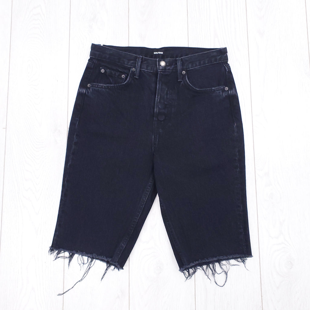 GRLFRND BLACK DENIM SHORTS - SIZE 24