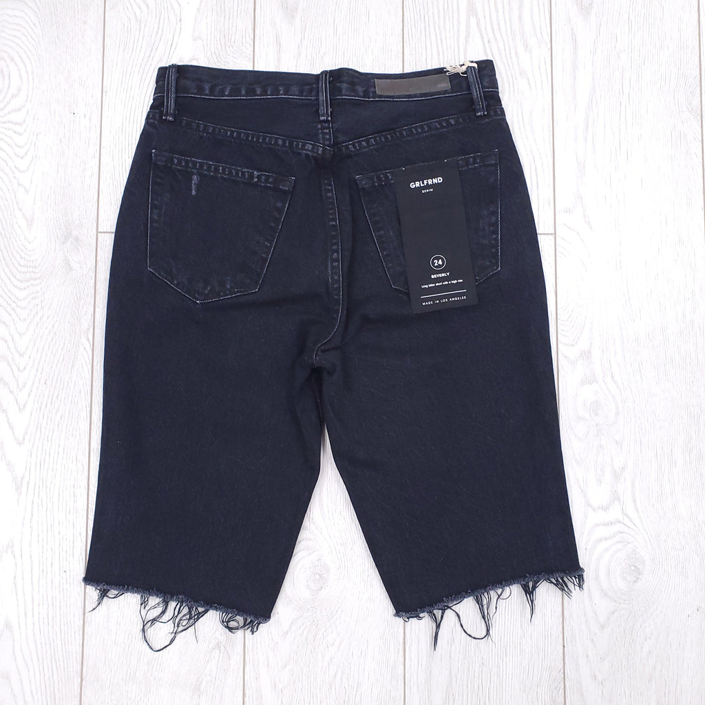 GRLFRND BLACK DENIM SHORTS - SIZE 24