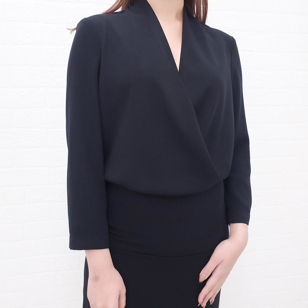 THE ROW BLACK DRAPED DRESS - SIZE 2