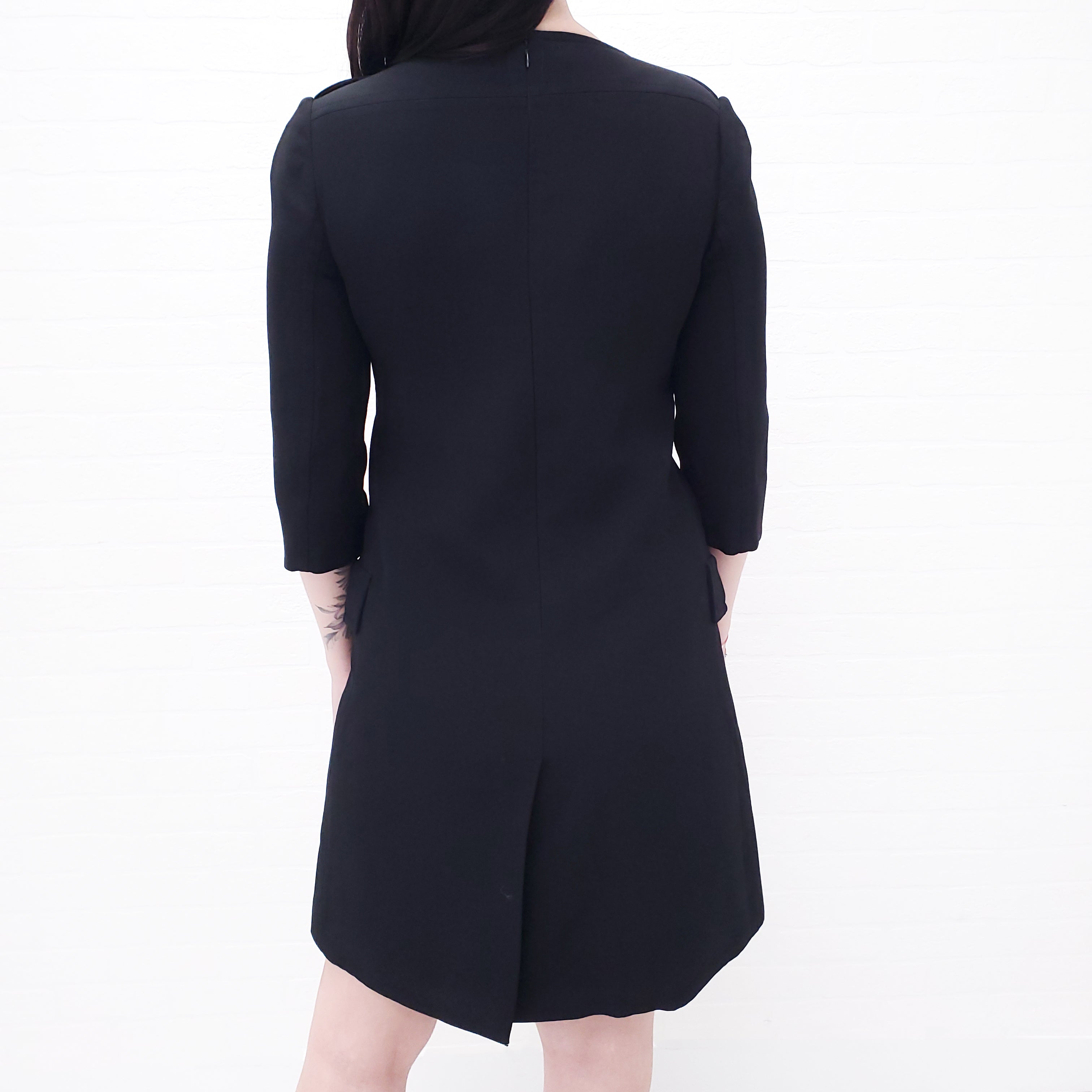 PRADA BLACK DRESS WITH SILVER BALL- SIZE 40