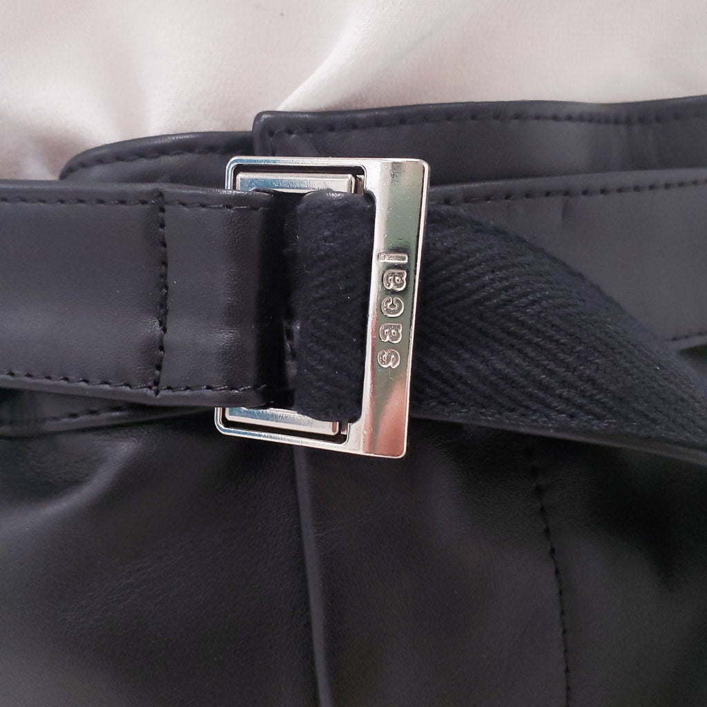 SACAI BLACK COWHIDE LEATHER PANTS WITH BELT - SIZE 4/XL