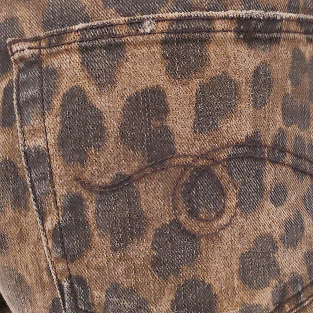 R13 LEOPARD DISTRESSED SHORTS - SIZE 27