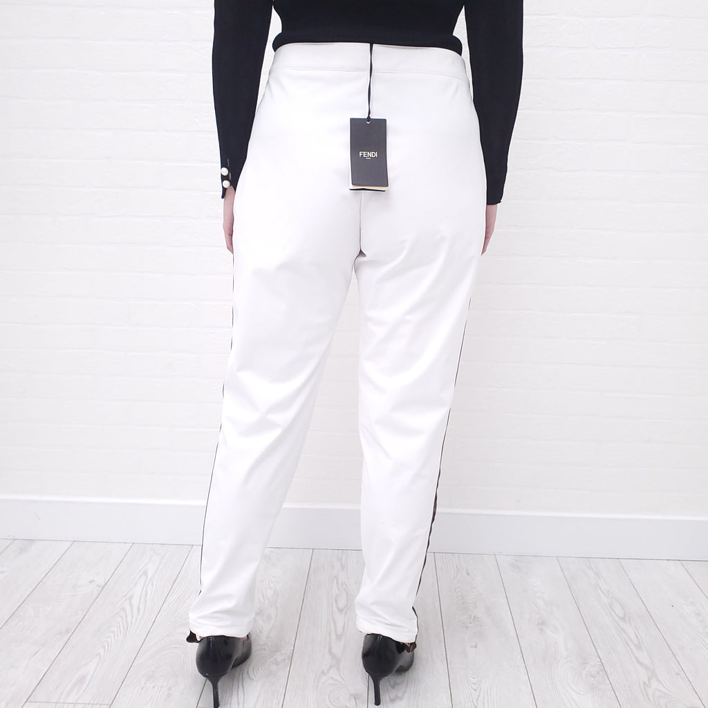FENDI LOGO WHITE SKI PANTS - SIZE 48