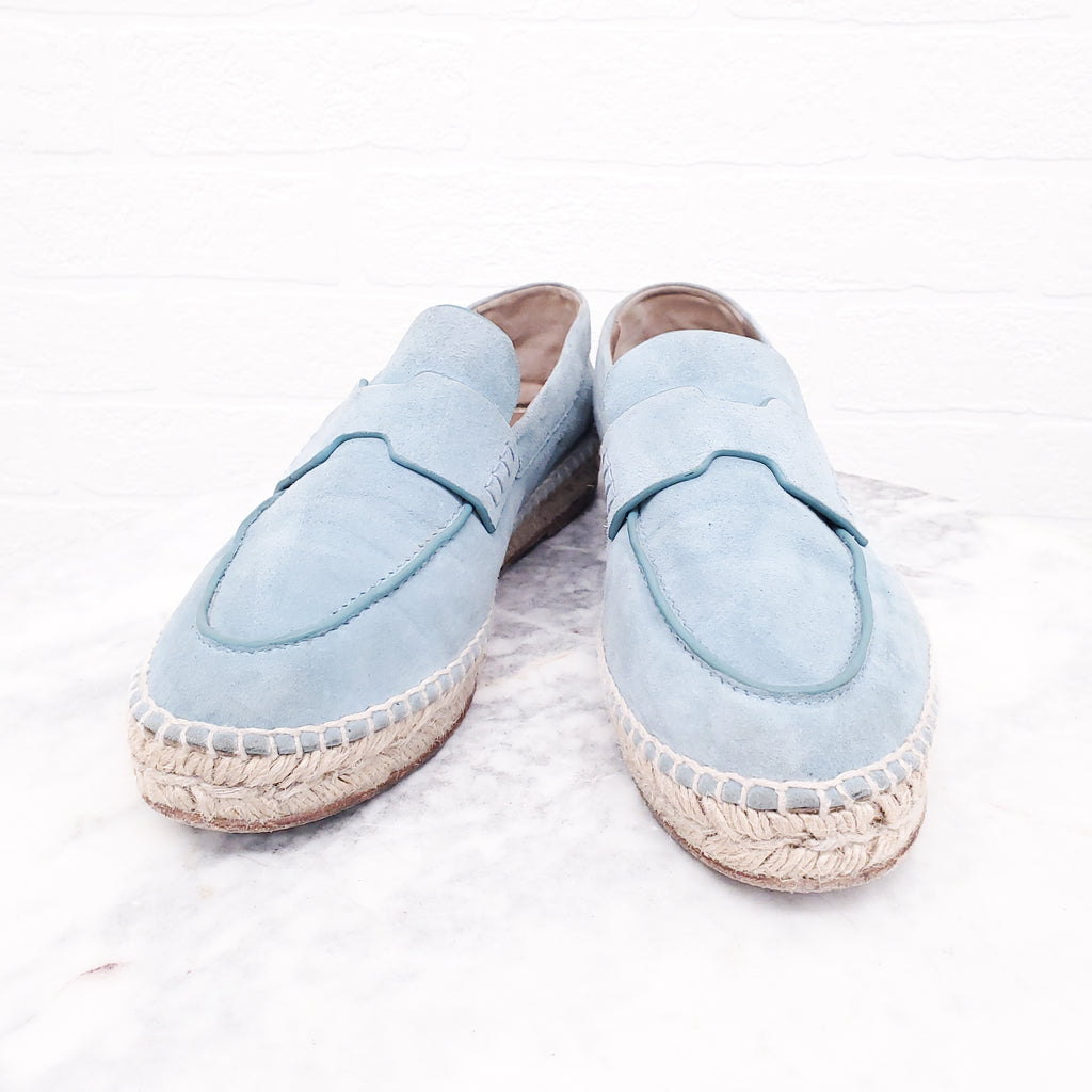 HERMÈS BLUE SUEDE H LOAFERS - SIZE 37