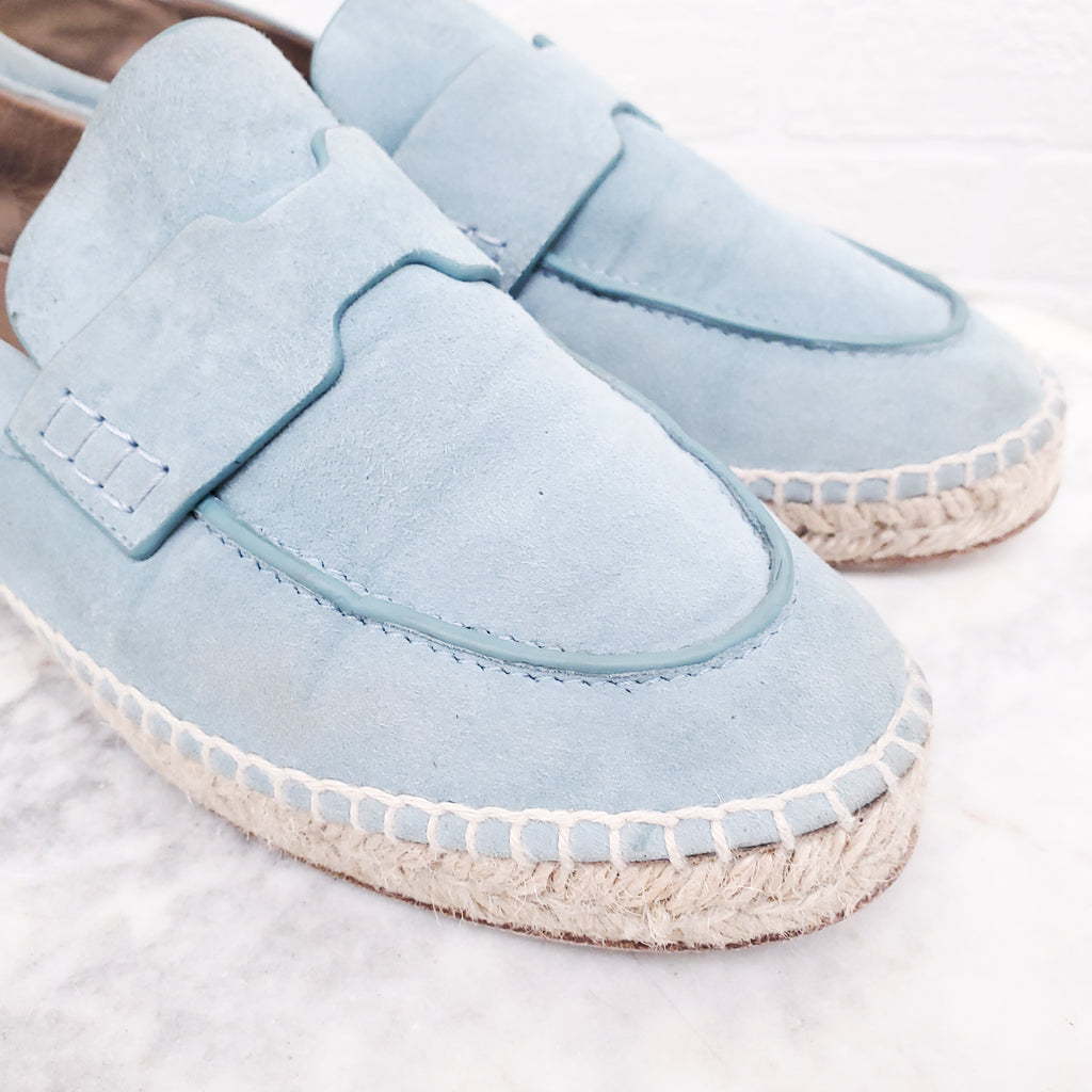 HERMÈS BLUE SUEDE H LOAFERS - SIZE 37