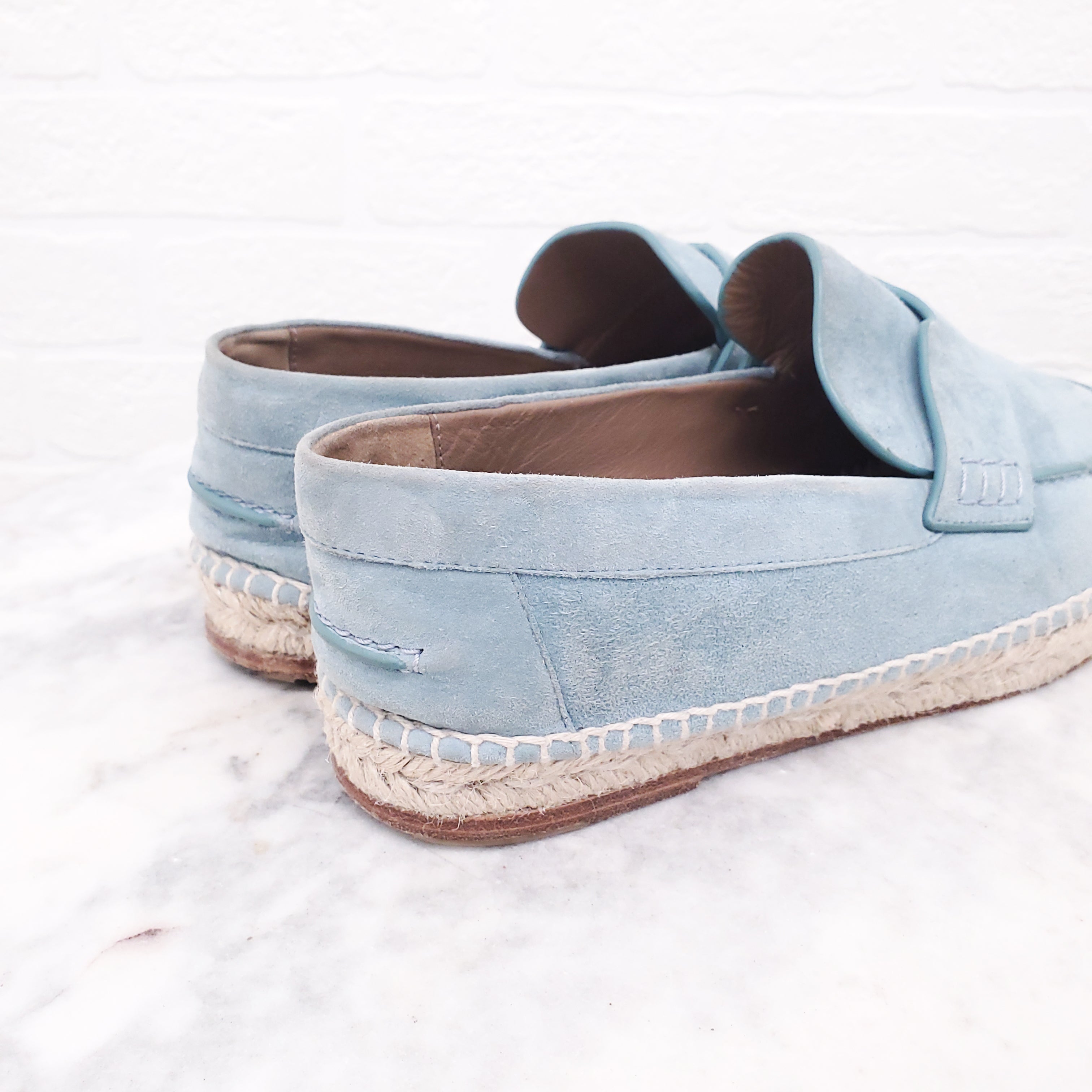 HERMÈS BLUE SUEDE H LOAFERS - SIZE 37