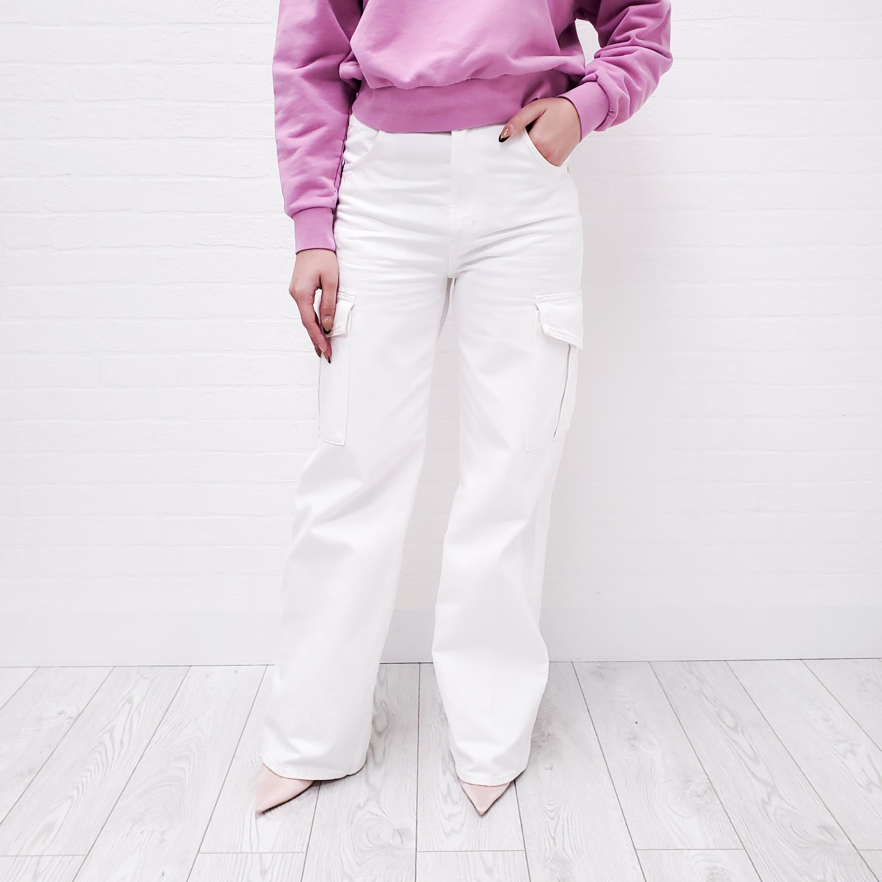 AGOLDE WHITE CARGO DENIM - SIZE 24