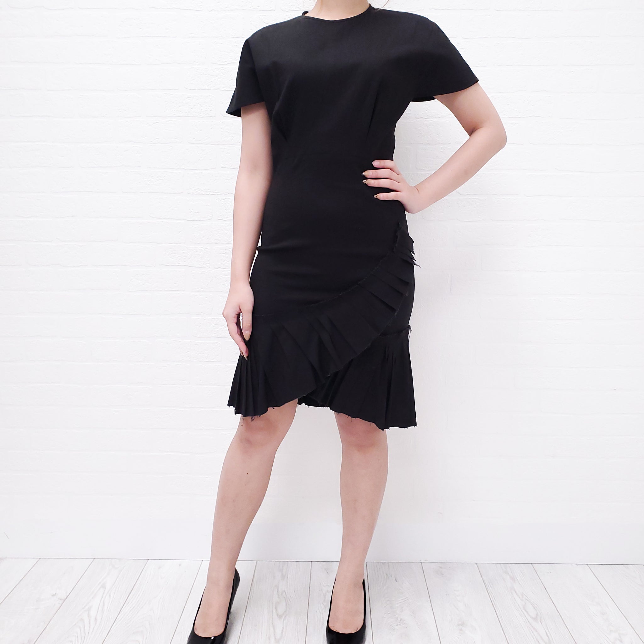 ISABEL MARANT BLACK LINEN BLEND RUFFLE DRESS SIZE 38 Rewind Couture