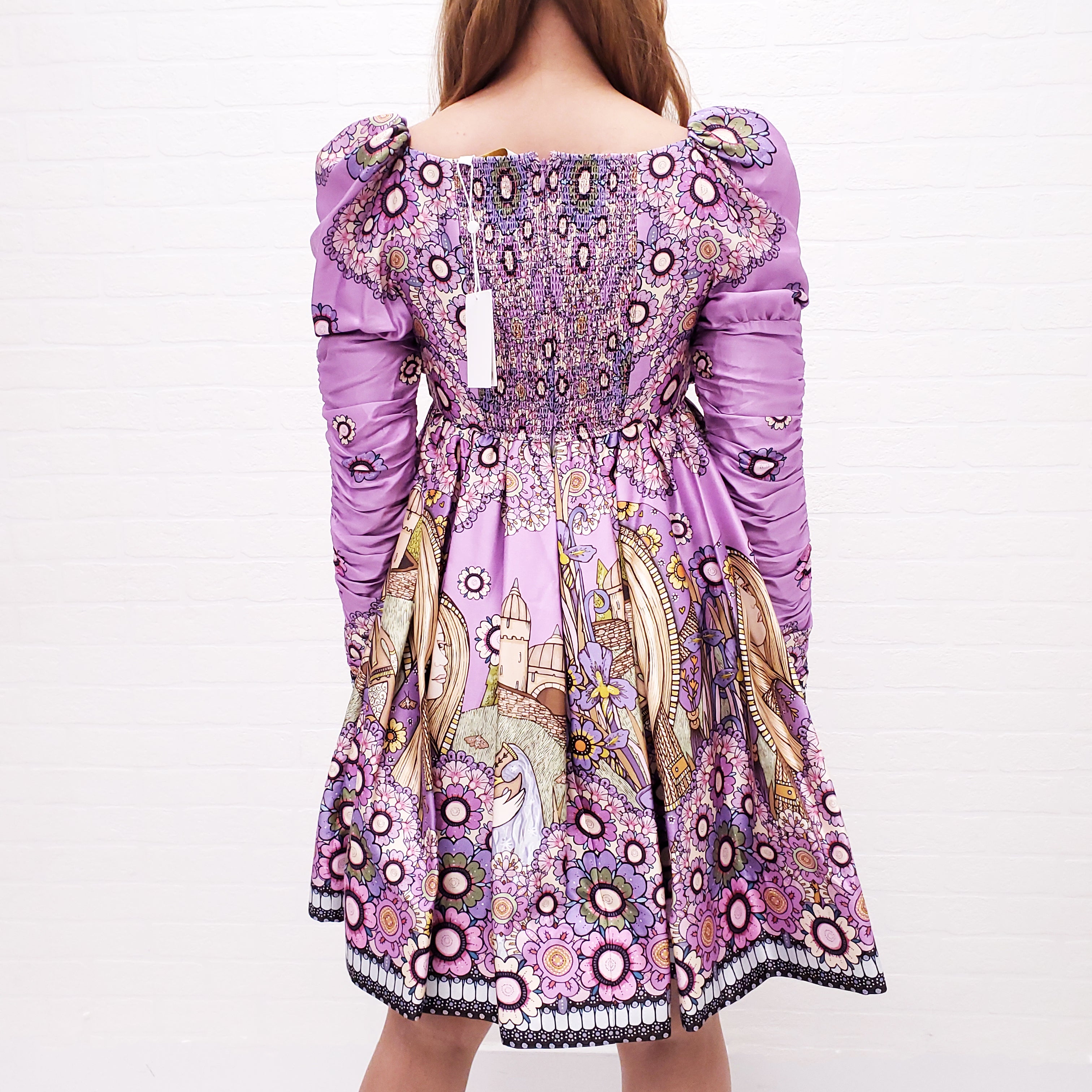 ZIMMERMANN KNOTTED PRINTED SILK DRESS - SIZE 0/XS