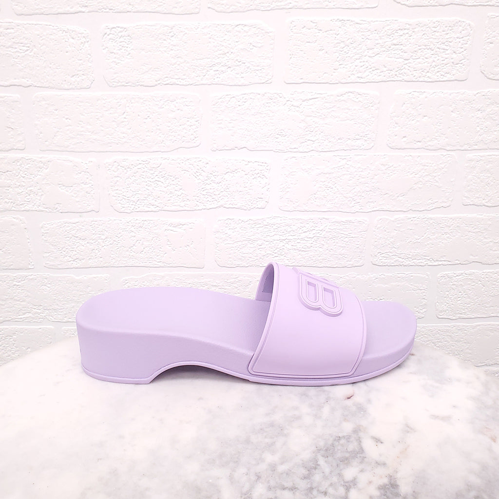 BALENCIAGA PURPLE LOGO SLIDES - SIZE 41