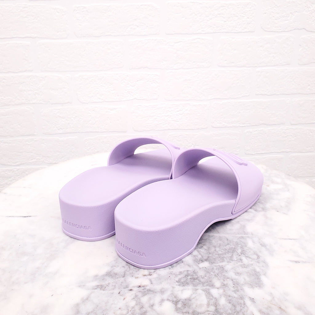BALENCIAGA PURPLE LOGO SLIDES - SIZE 41