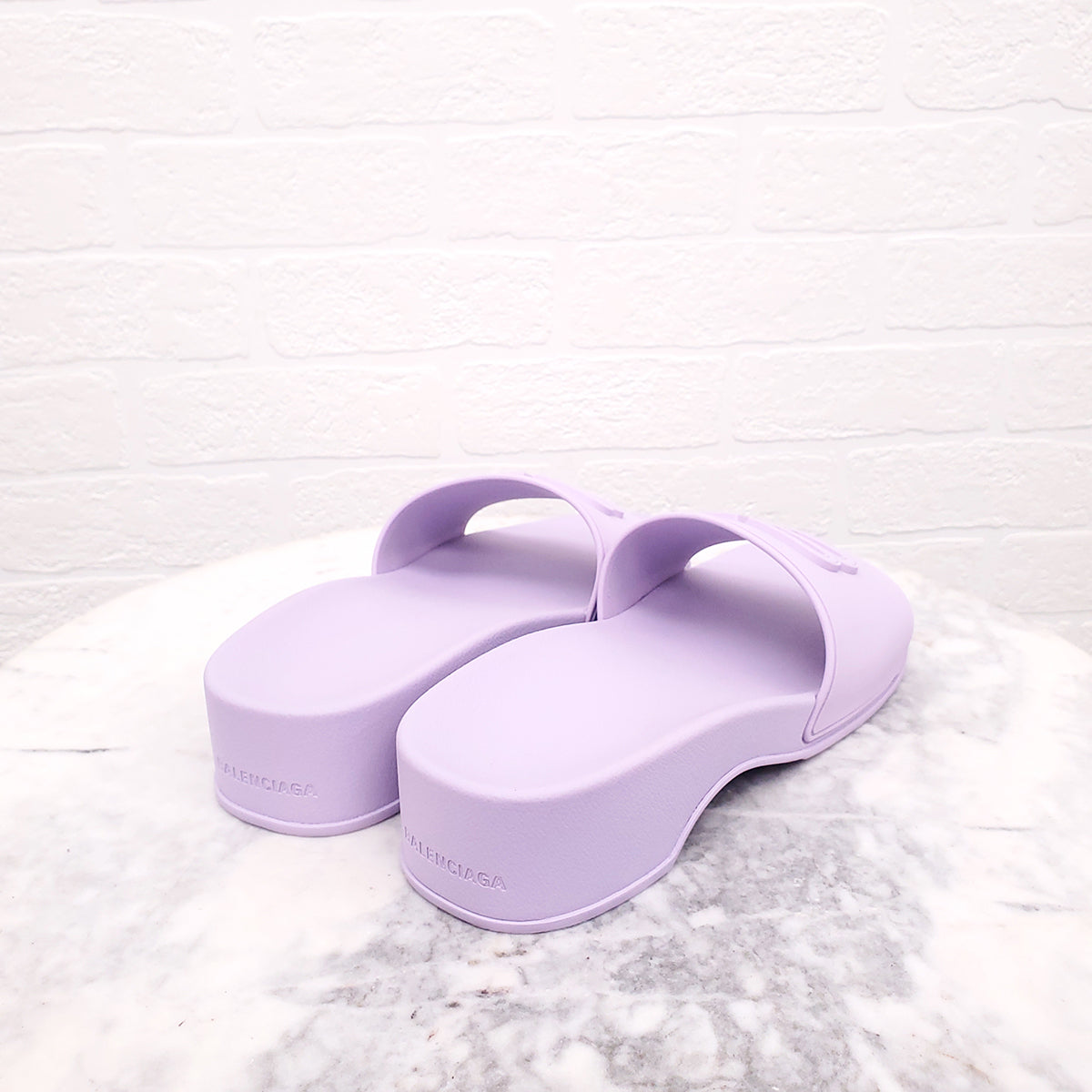 BALENCIAGA PURPLE LOGO SLIDES - SIZE 41