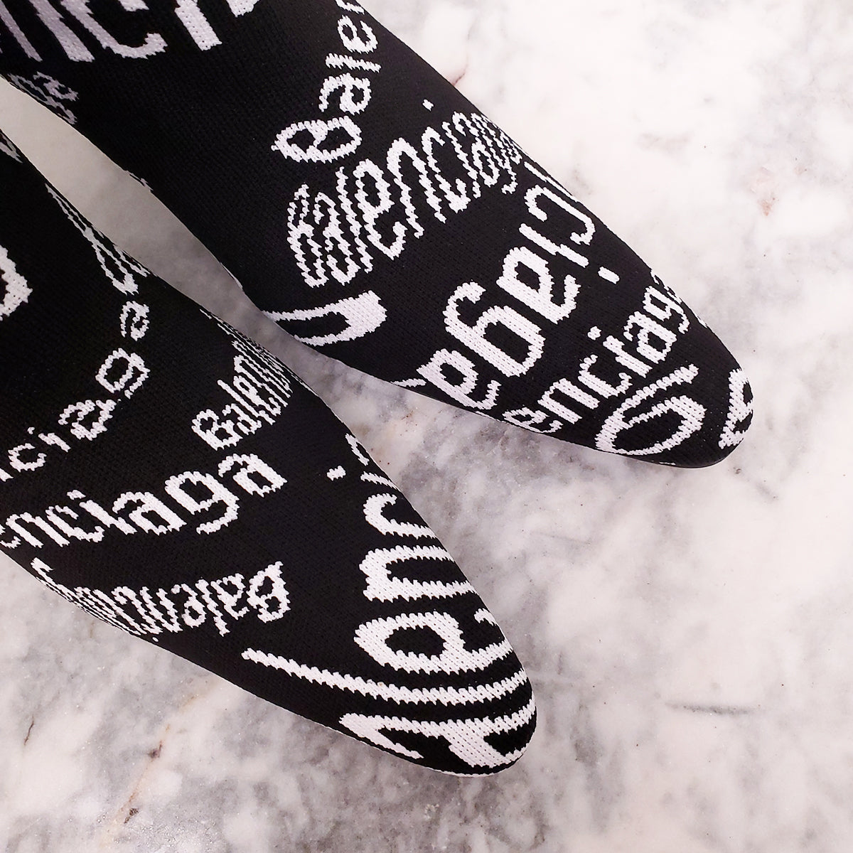BALENCIAGA BLACK LOGO BOOTIES - SIZE 37