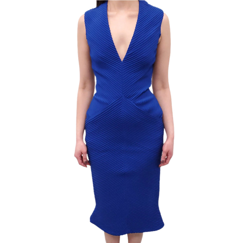 BRANDON MAXWELL BLUE DRESS - SIZE 6
