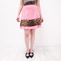 DOLCE & GABBANA PINK LEOPARD SKIRT WITH LACE LINING - SIZE 38